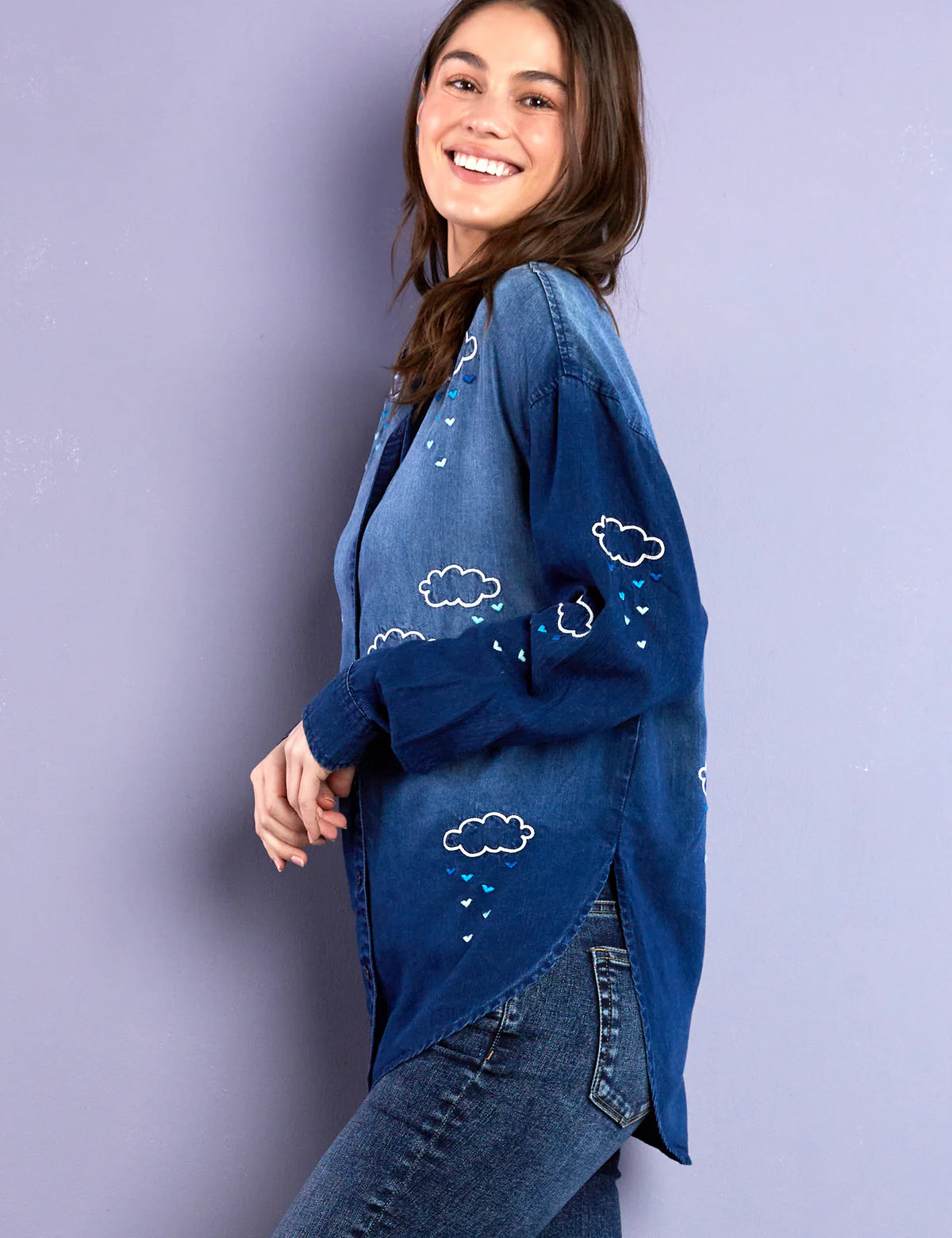 Love Clouds Embroidered Shirt BT6634T - Billy T