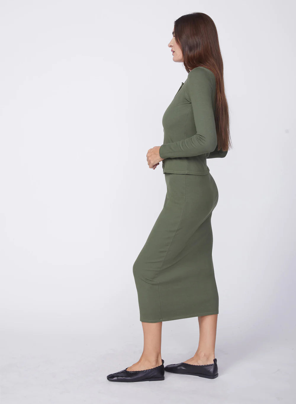 2X1 Rib Long Sleeve Snap Front Cardigan A24 361-5398 - Stateside