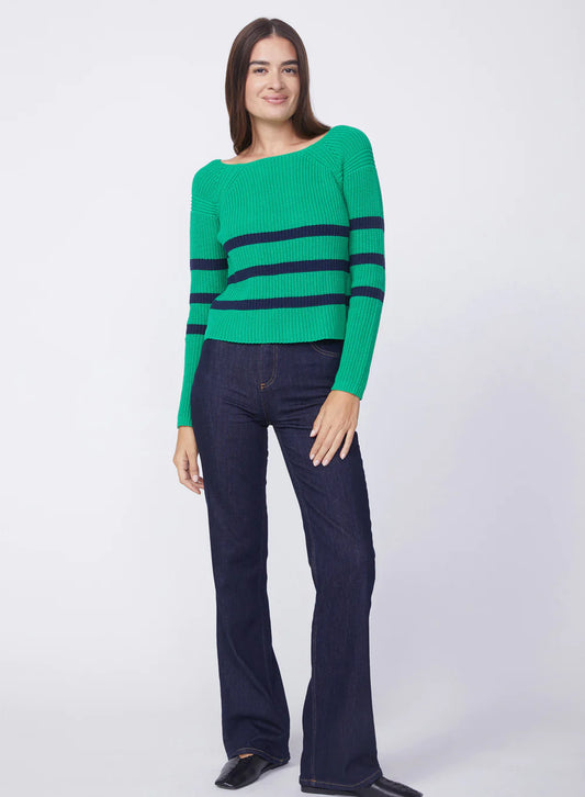 Striped Raglan Pullover Sweater A24-559-5473 - Stateside