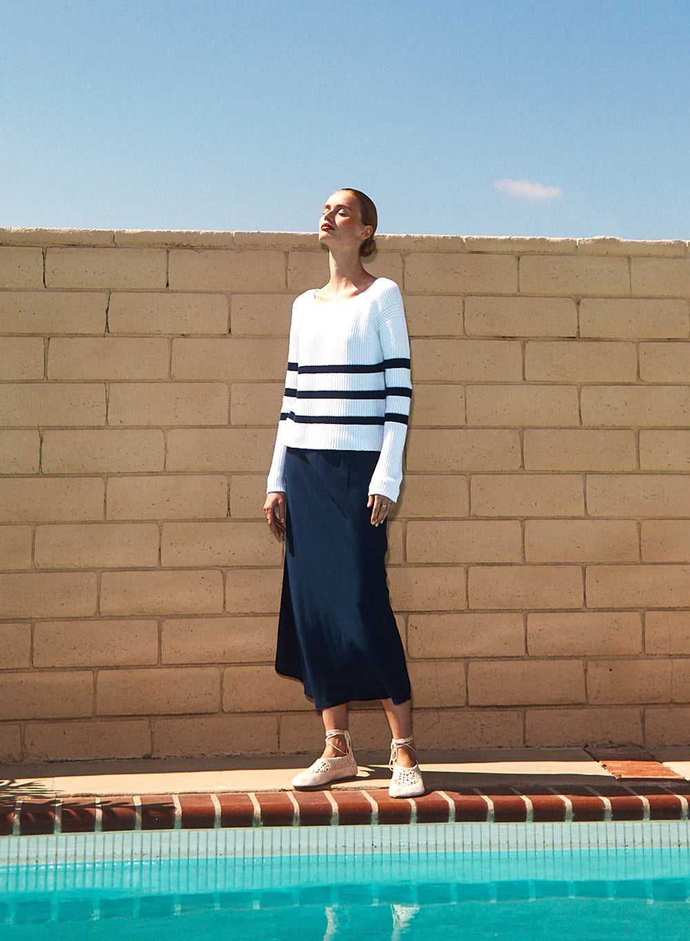 Striped Raglan Pullover Sweater A24-559-5473 - Stateside