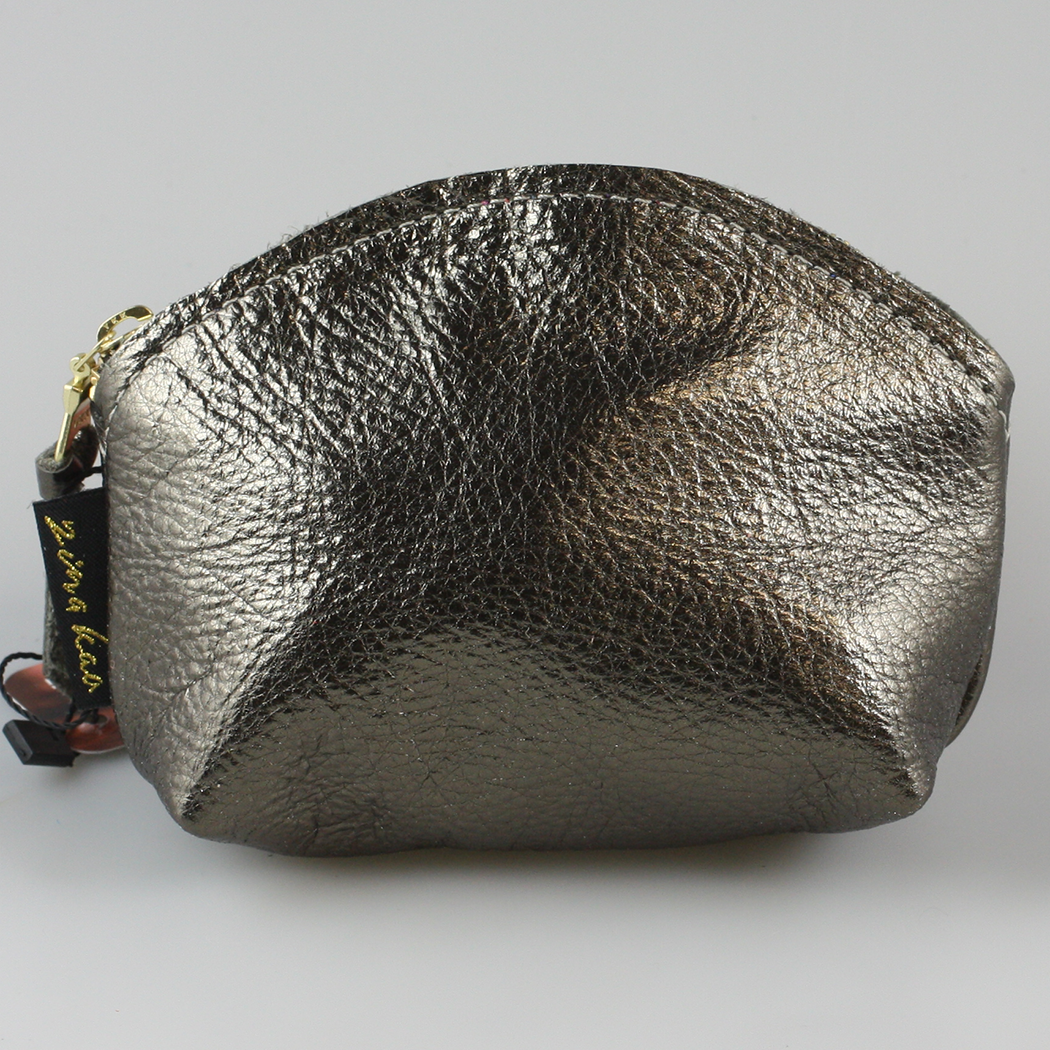 The Metallic Simon Makeup Clutch: Gunmetal