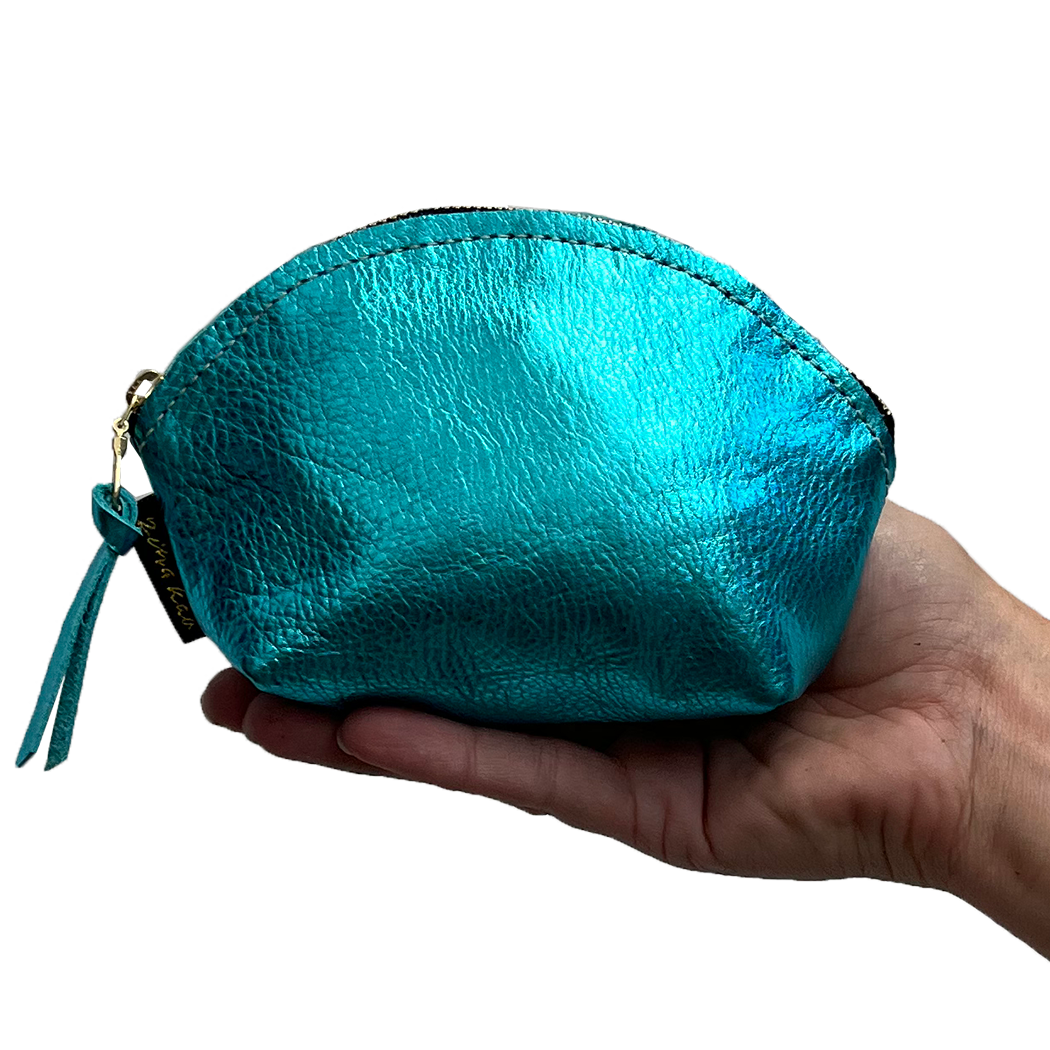 The Metallic Simon Makeup Clutch: Gunmetal