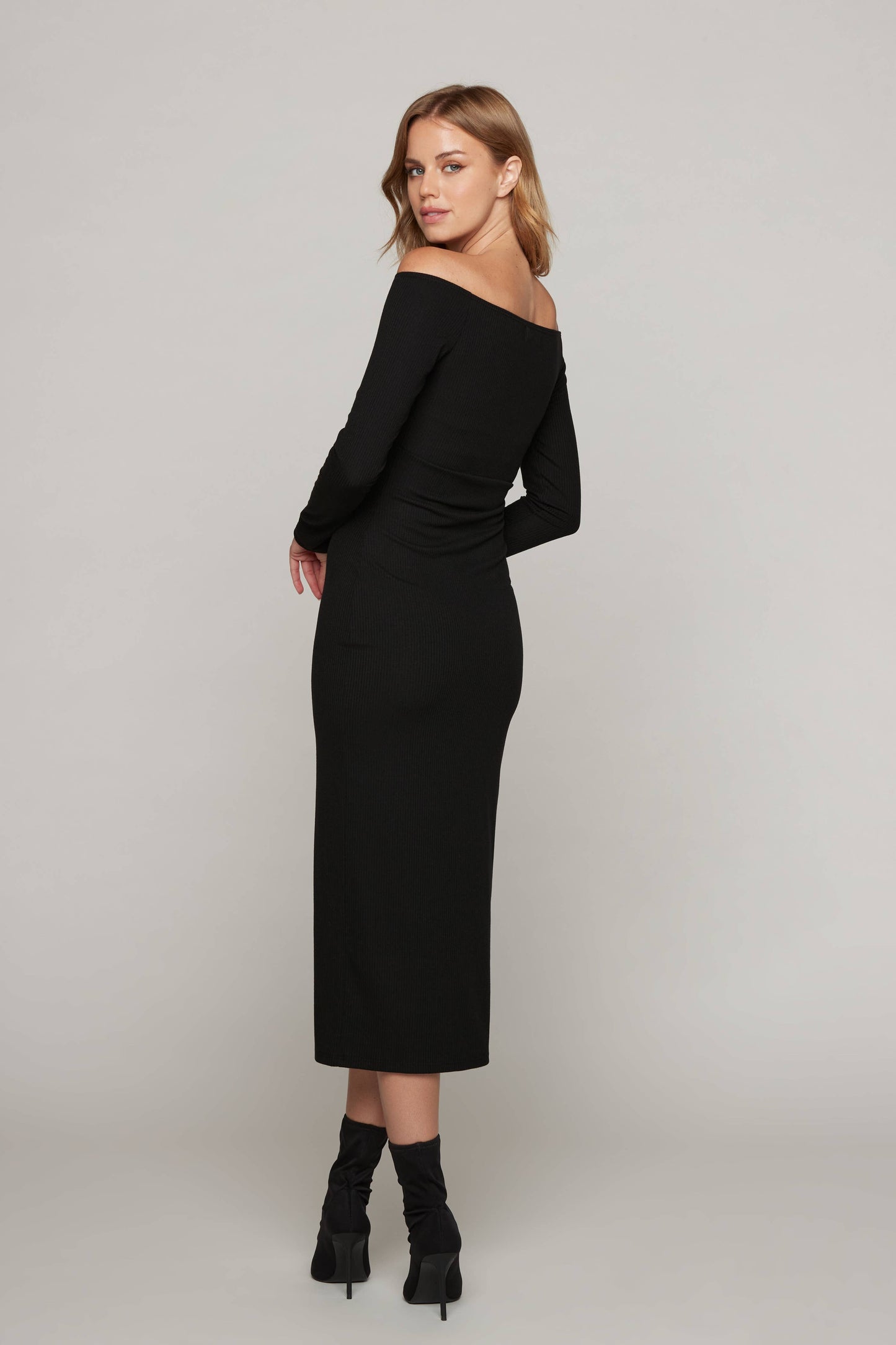 Desiree Off Shoulder Rib Dress - Sunday