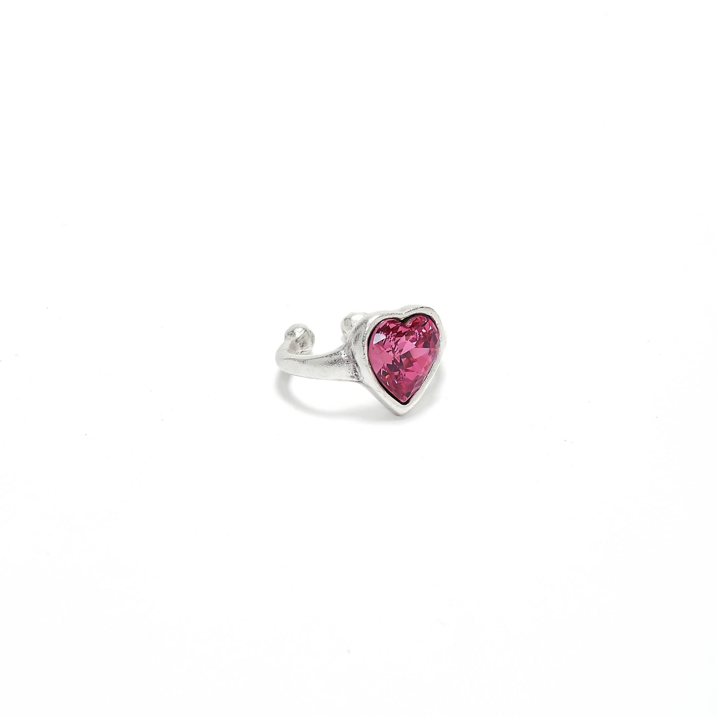 Handmade Brass Ring In Silver Plated - NR6128 PINK