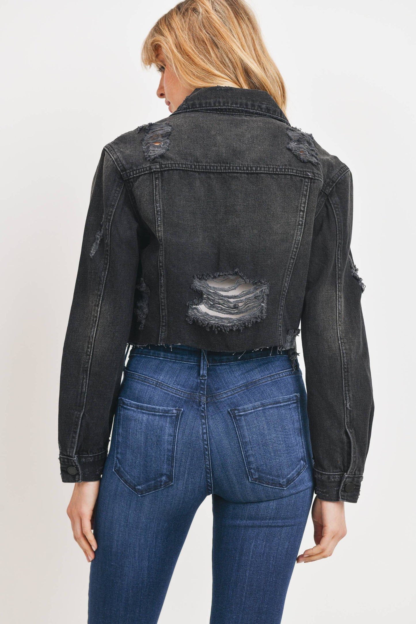 Super Destroyed Cropped Jacket DA467N