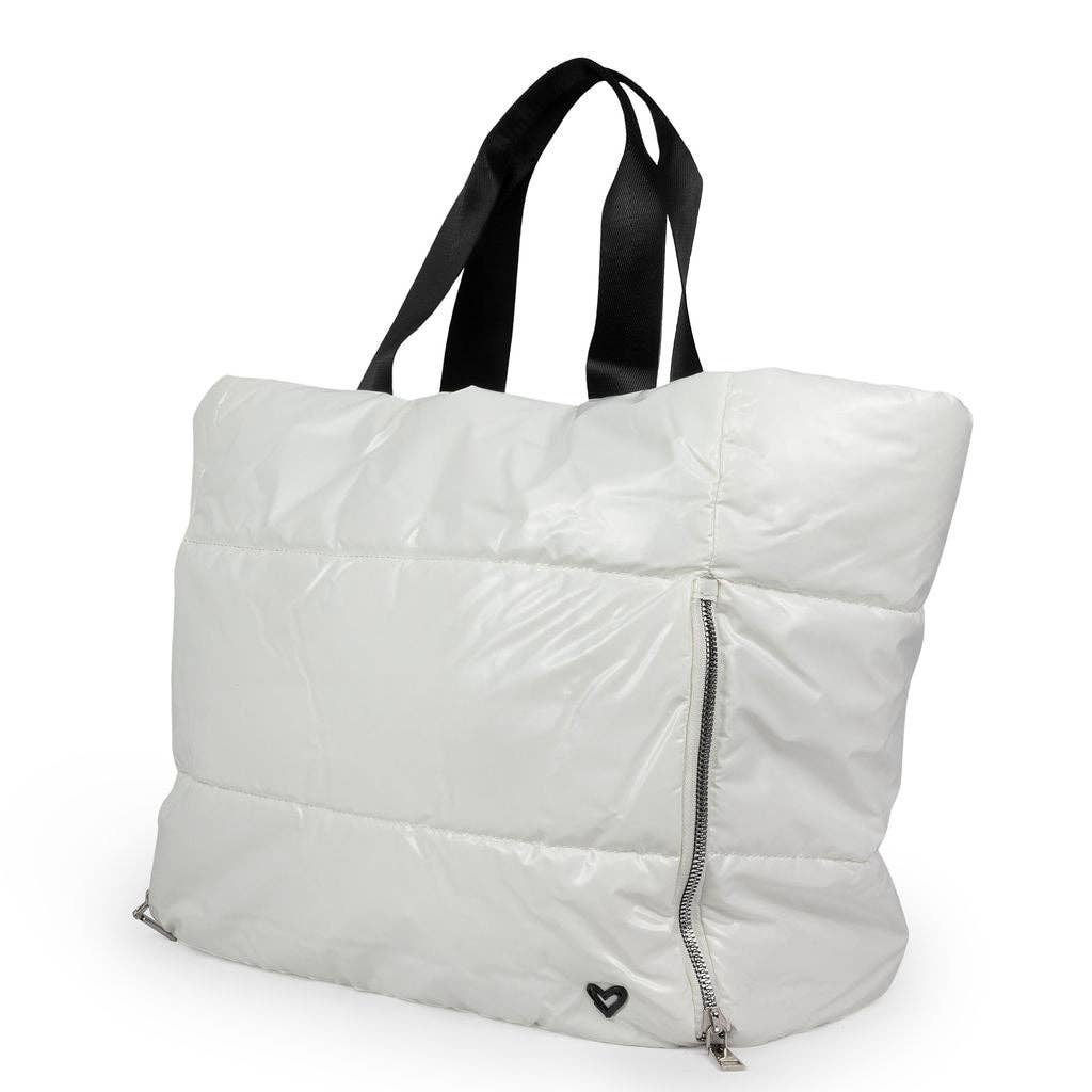 Panorama Puffer Large Tote - White