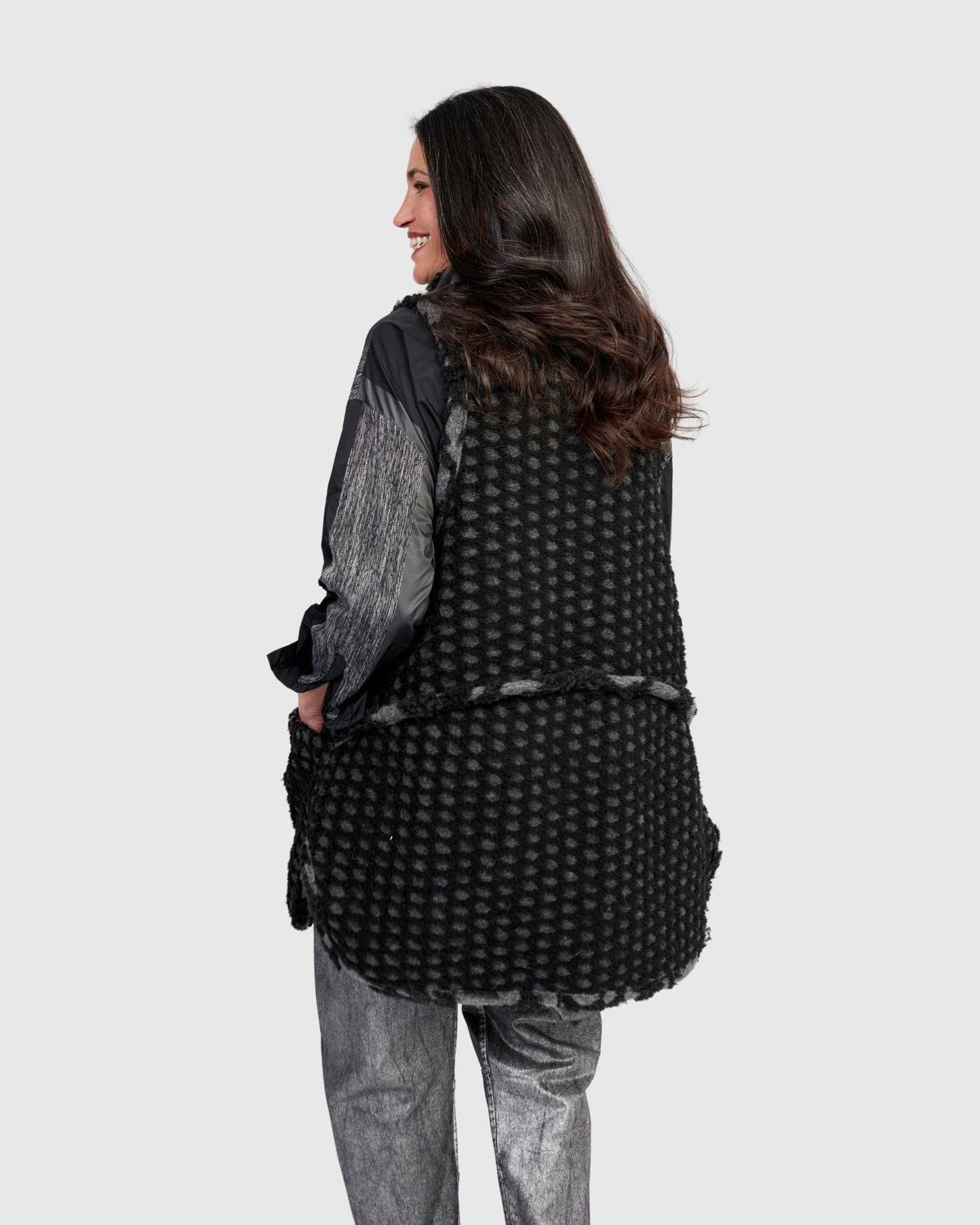 Ashen Cozy Draped Vest, Net: Net / S (US 8-12)