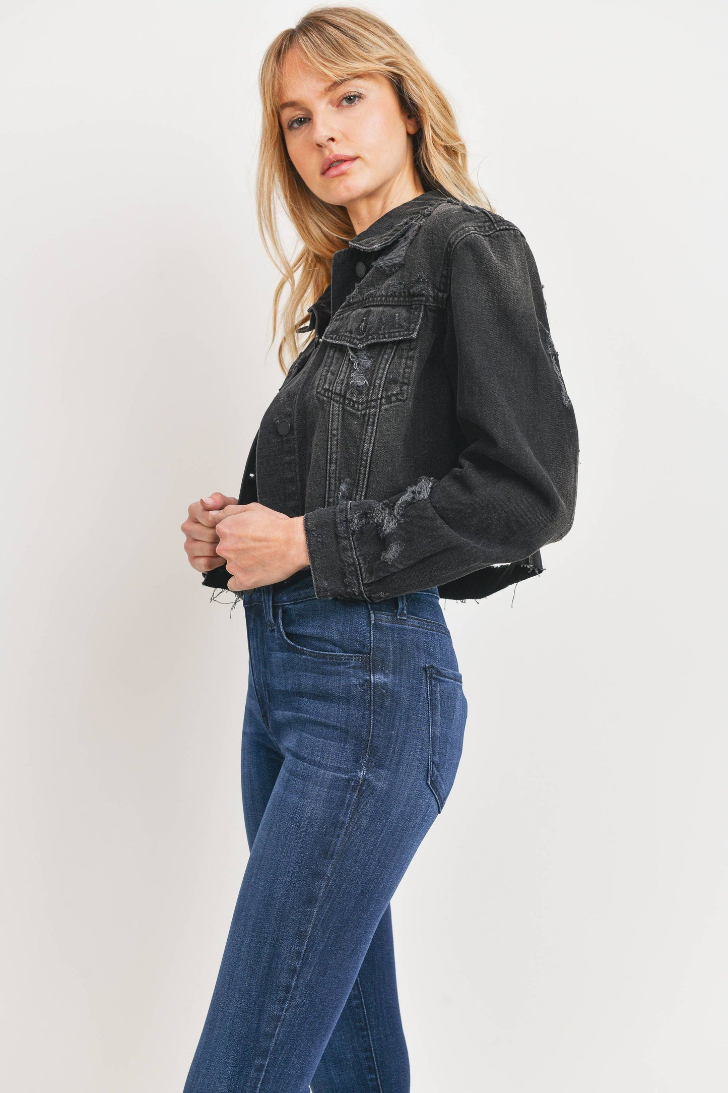 Super Destroyed Cropped Jacket DA467N