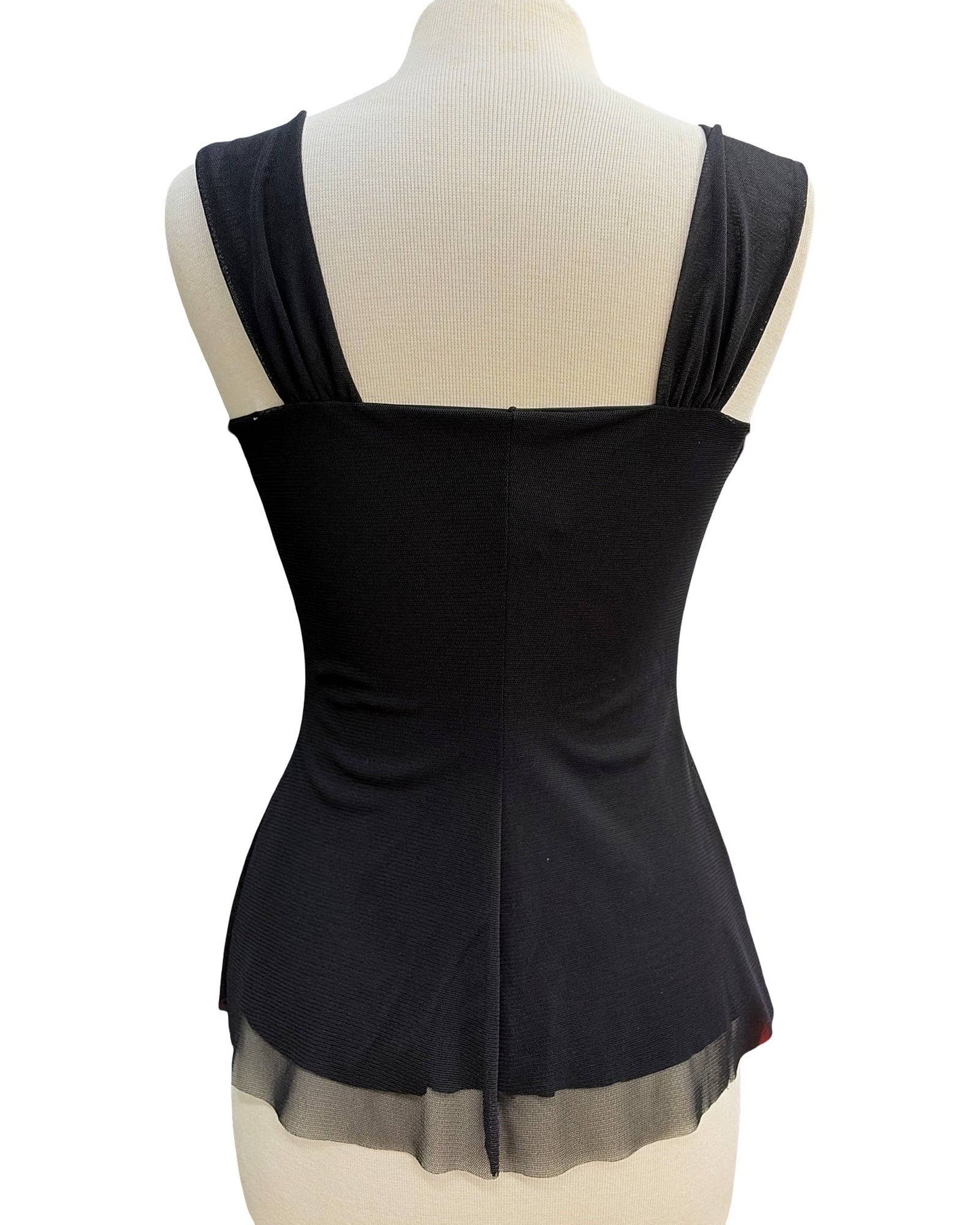 MAXIMA Wide Strap Mesh Cami Top /BLACK: L