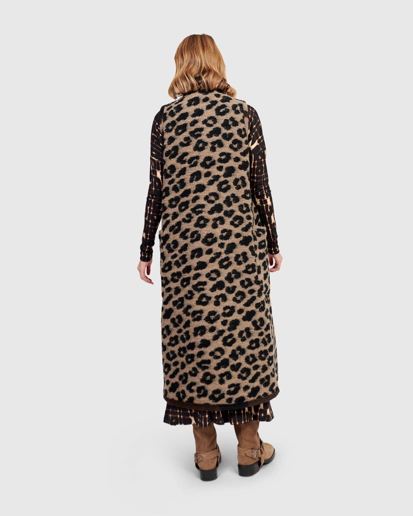 Savage Cozy Draped Vest, Leopard: Leopard / 3 (US 10-12)
