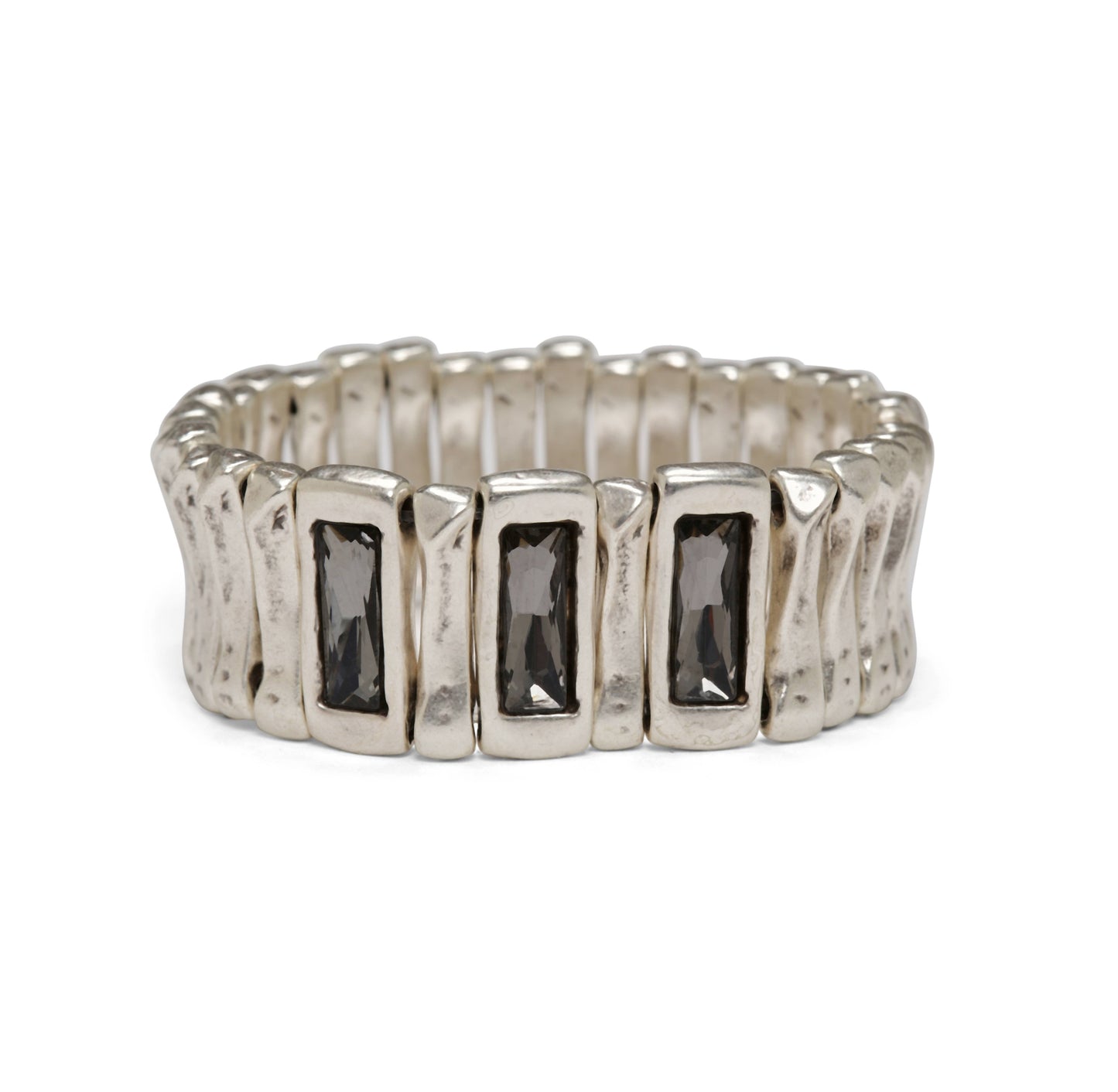 Handmade Pewter & Crystal Bracelet - NB2155 SMOKEY