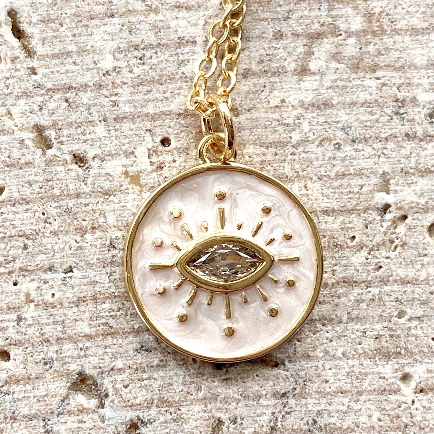 Eye enamel necklace boutique salon spa jewelry trendy gift: 18”