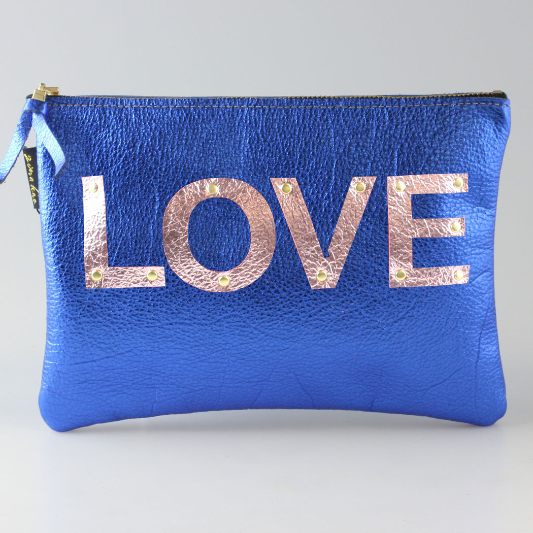 The Metallic Applique Carter: LOVE: Pewter w/Rose letters