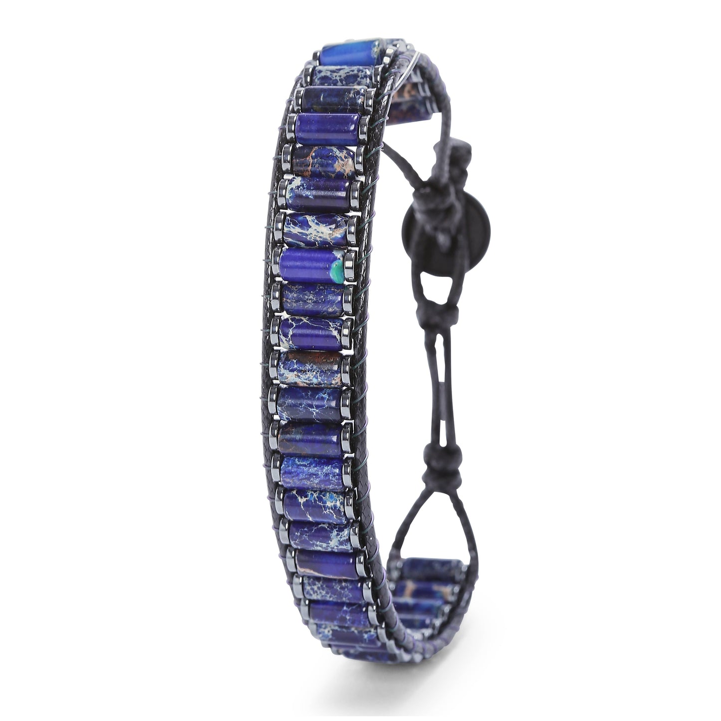 MEN'S BRACELET WITH LAPIS LAZULI AND HEMATITE - ENDTB17: Medium