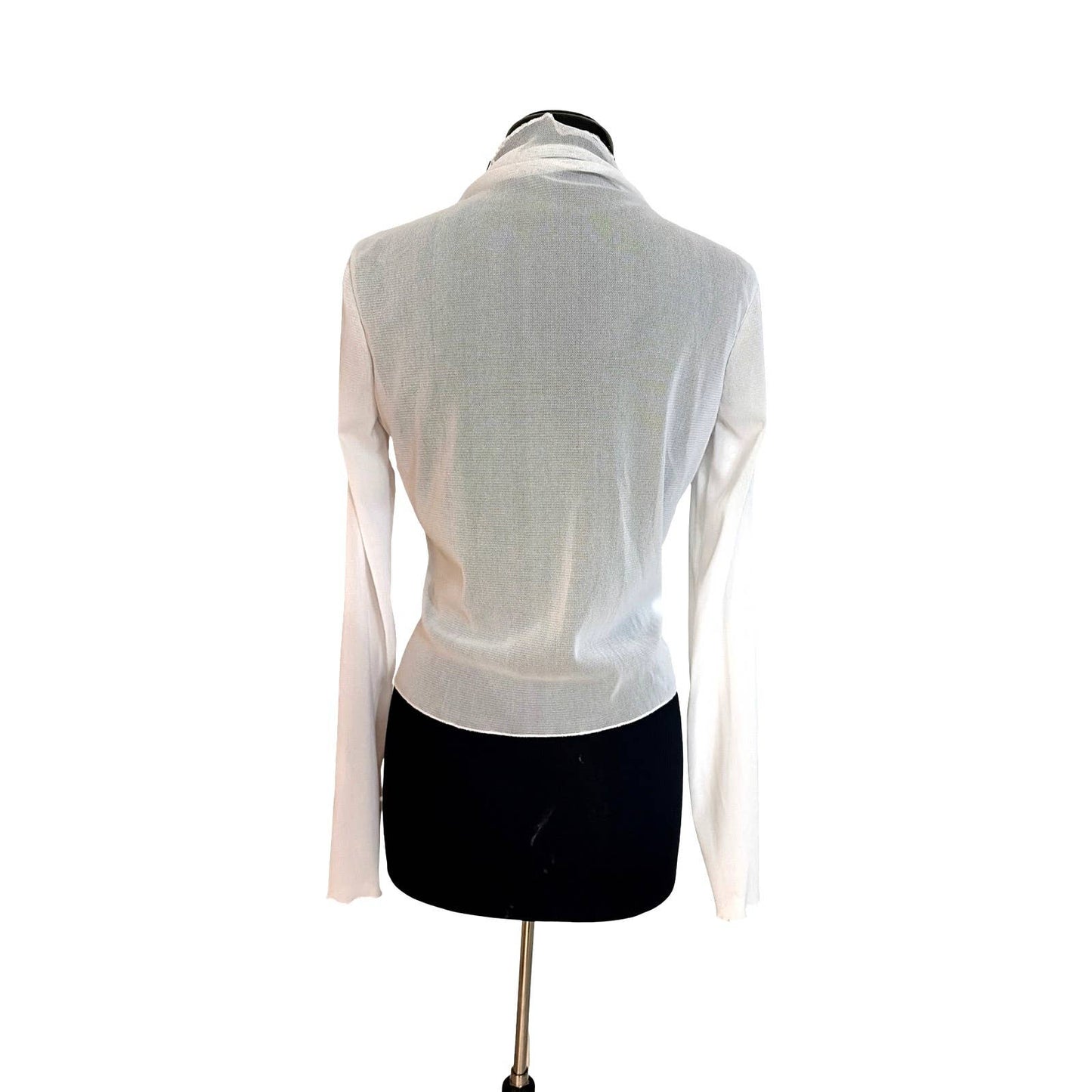 MAXIMA Sheer long Sleeve jacket Bolero WHITE: S