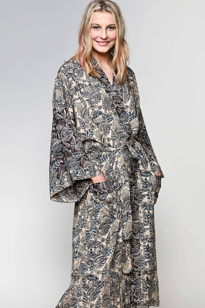 Kalamkari Kimono Robes - Sevya Handmade