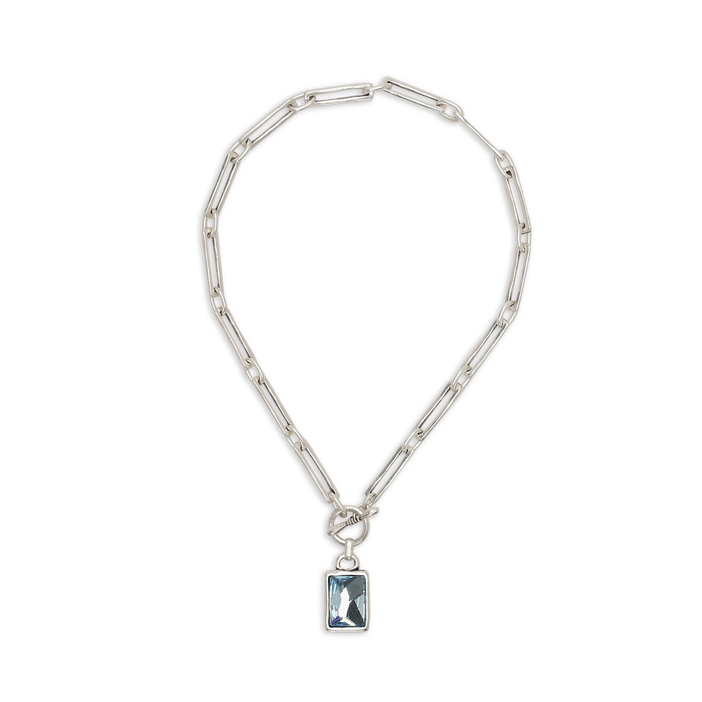Handmade Crystal Pewter Necklace - 3816