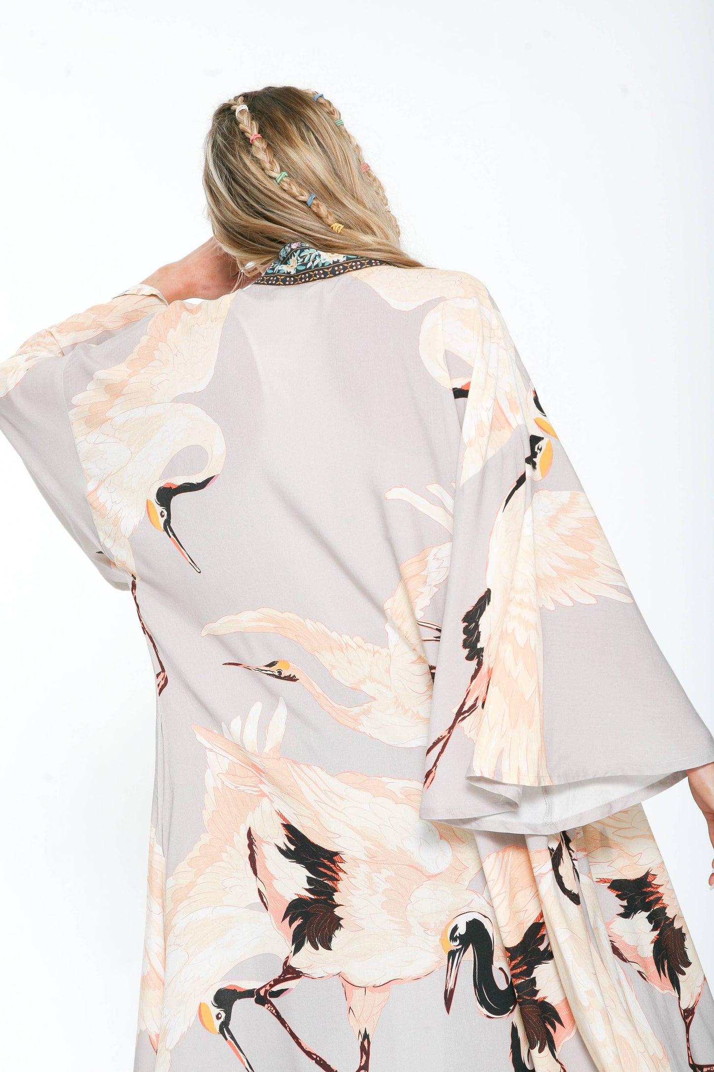 Story of the Crane Kimono: Slate / One Size
