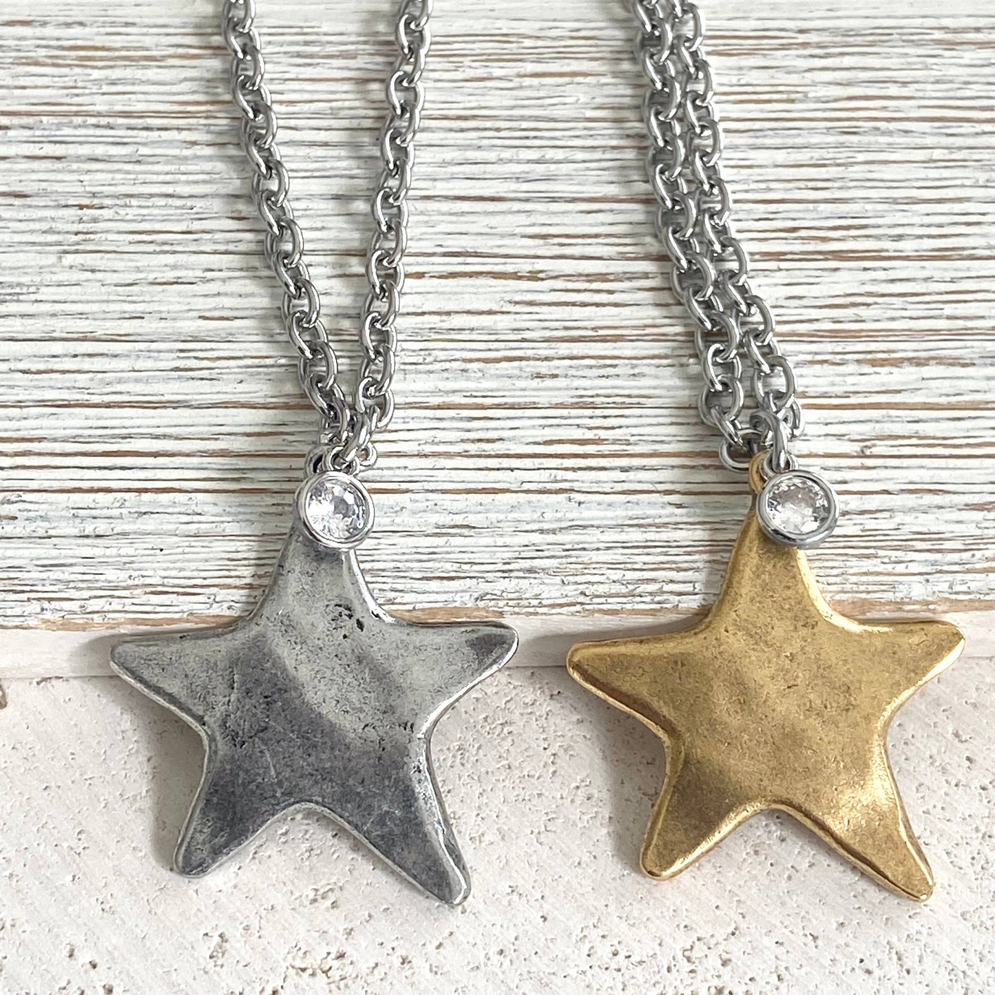 Star necklace celestial jewelry non tarnishing : Mixed metals