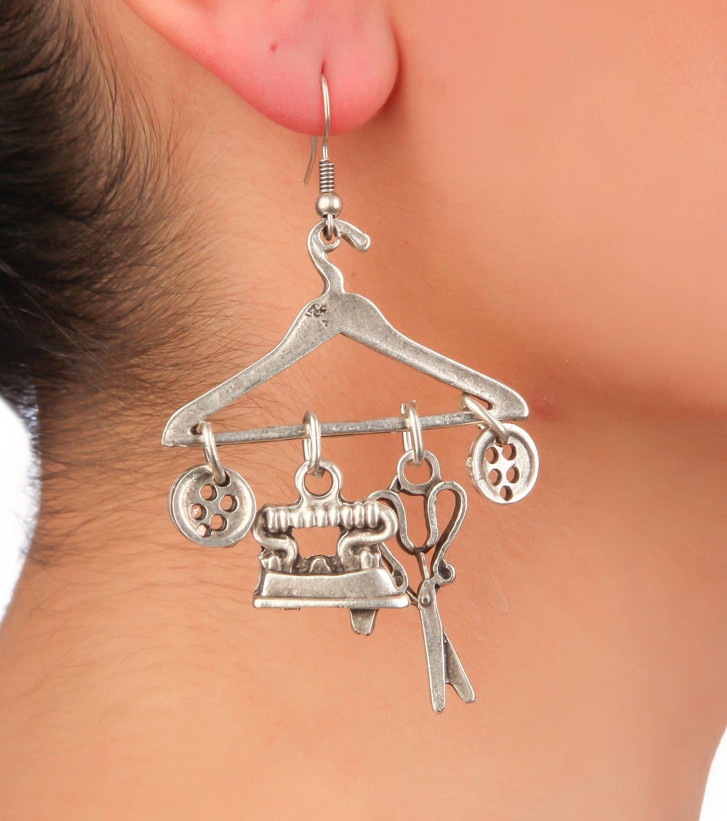 Vintage Silver Tailor Statement Earrings