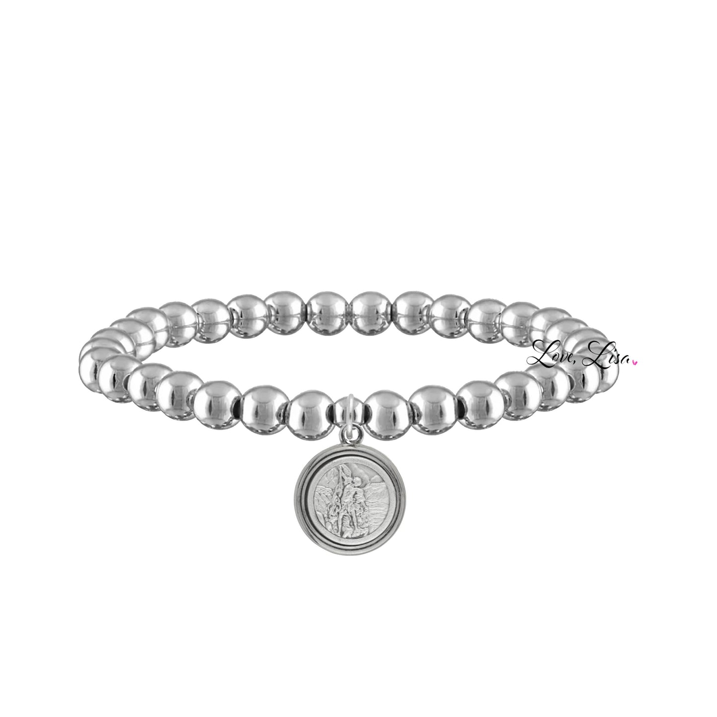 Catholic Medal Saint Stretch Bracelets & Prayer Cards: Yellow Gold / St. Michael