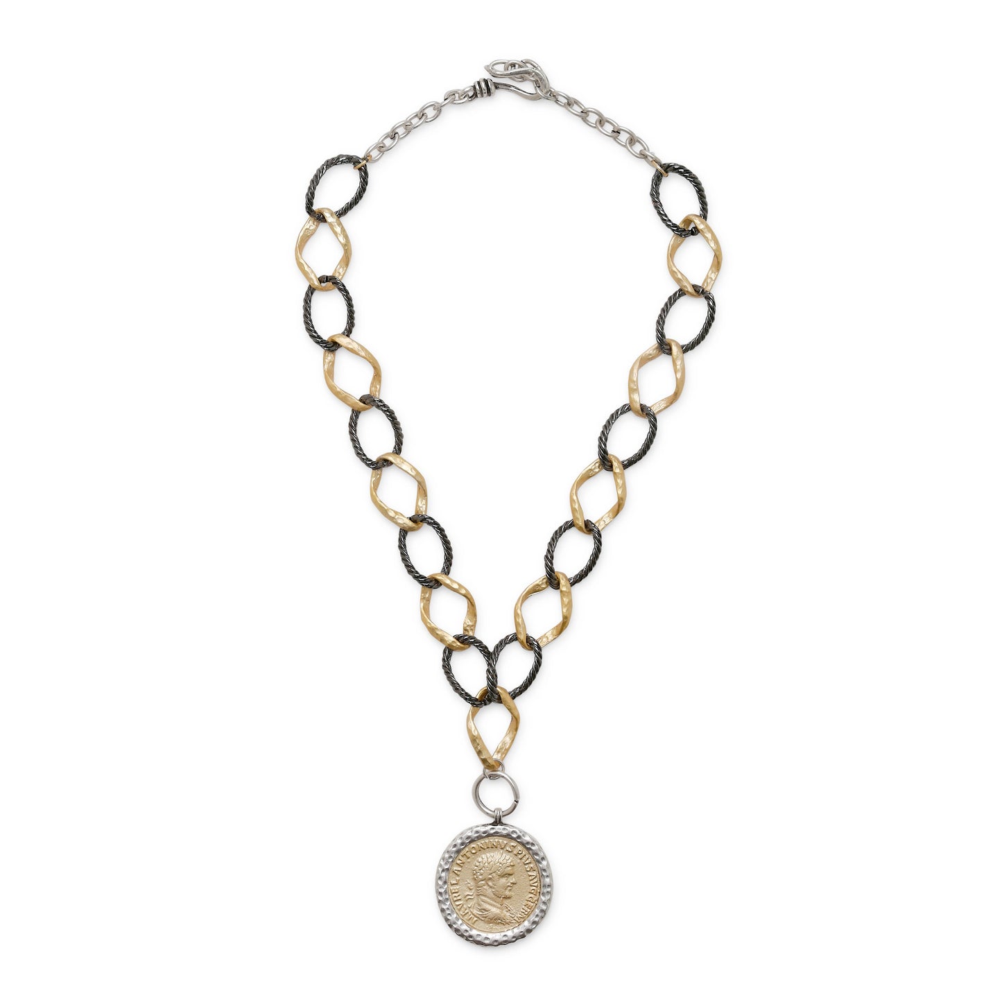 Handmade Reversible Pewter Pendant - H134