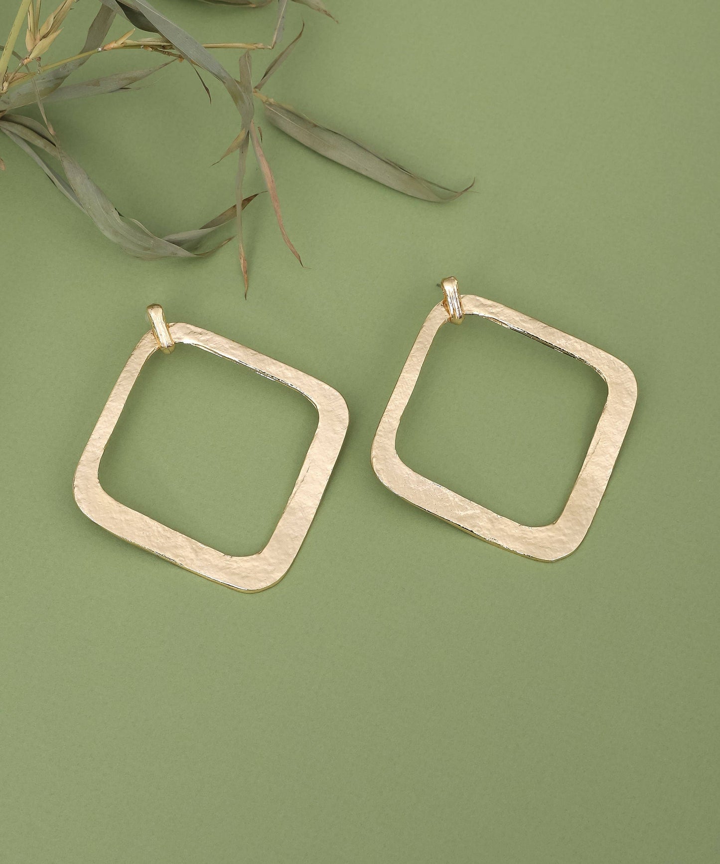 18k Gold Plated Special Design Earrings: Gold / 18k Gold Plated Brass