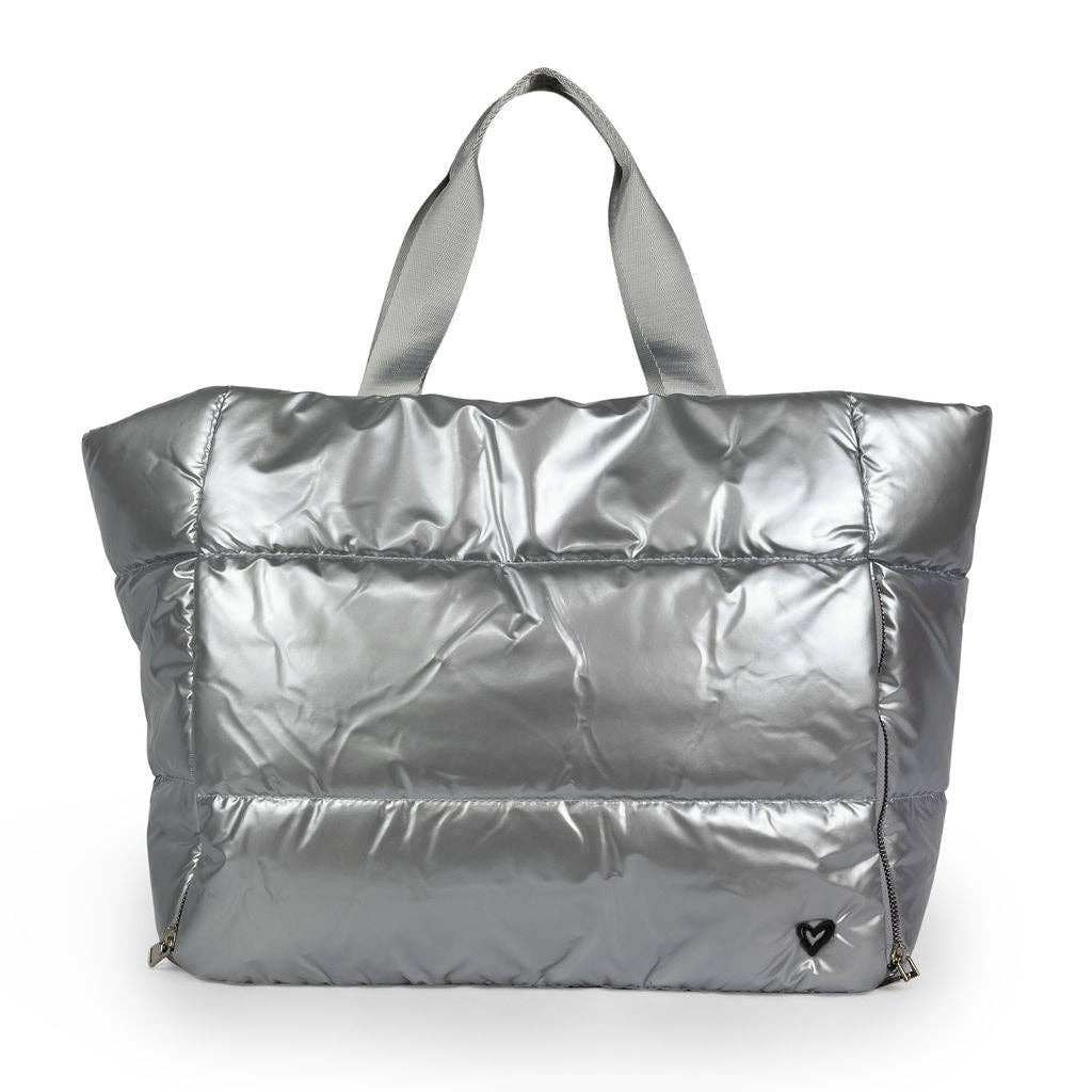 Panorama Puffer Large Tote - Silver