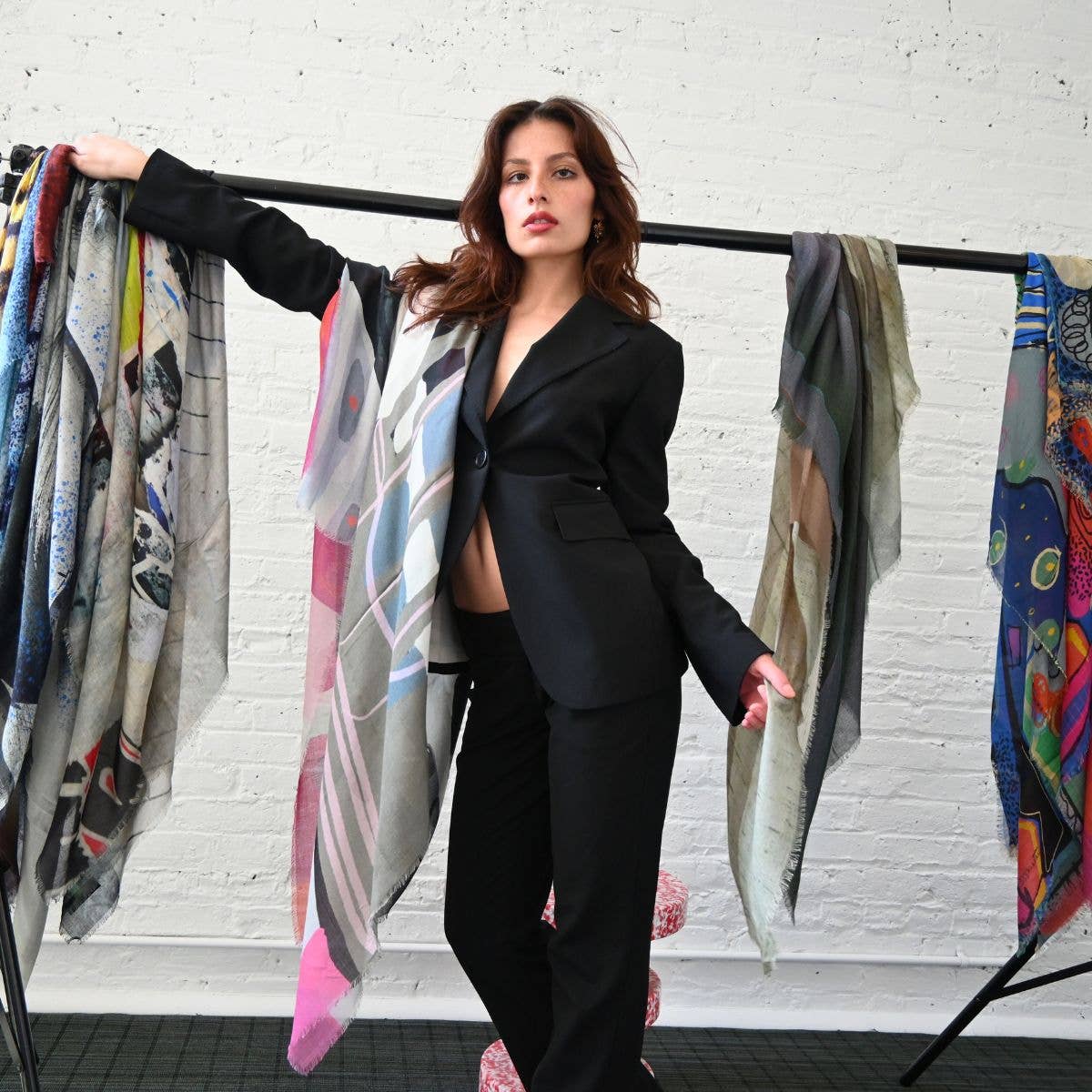 Silk-Modal Large Square Scarf - Oceanic