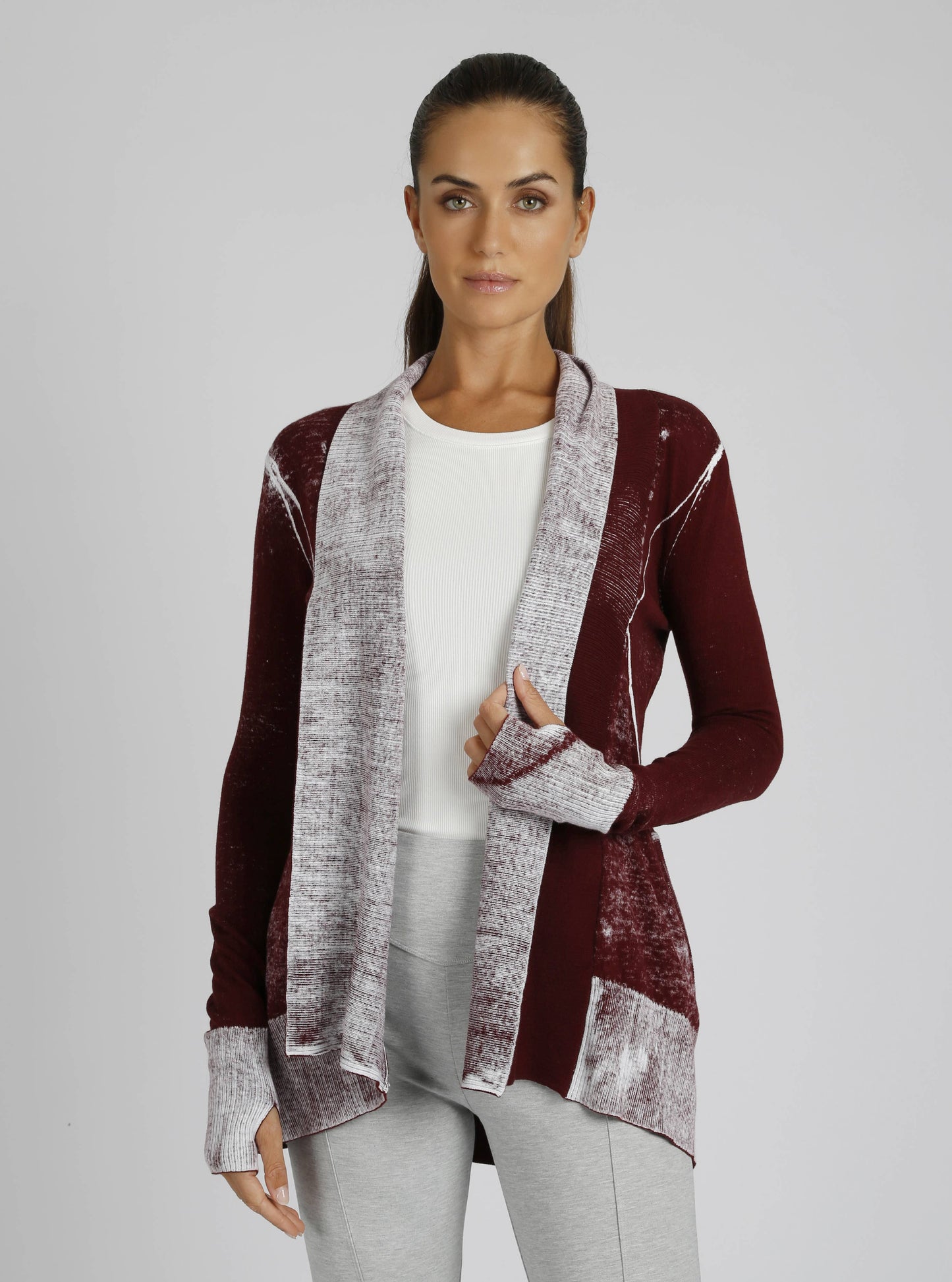 Huntress Drape Front Cardigan - Blanc Noir