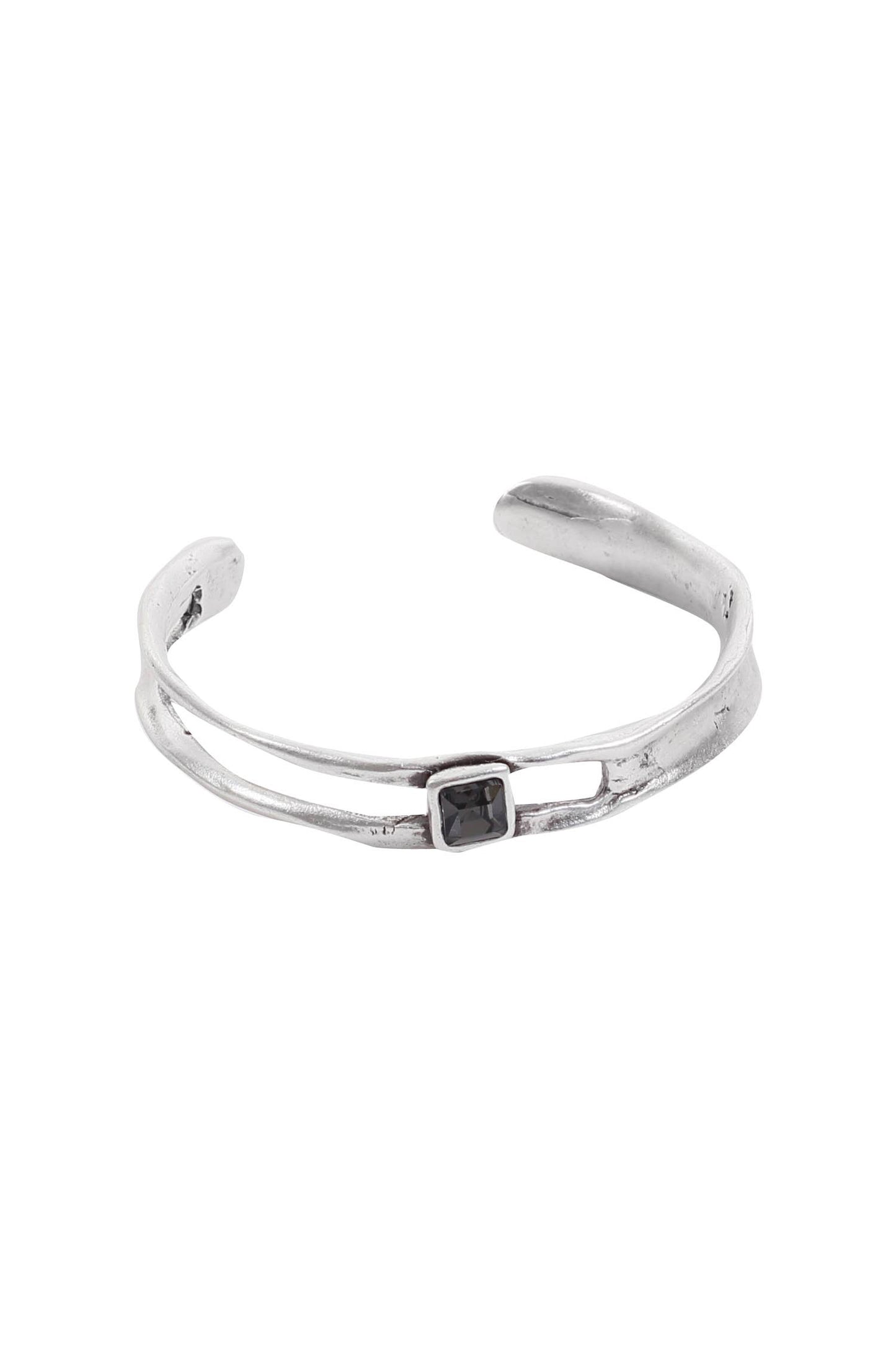 Handmade Smoky Crystal Brass Bracelet - 2803