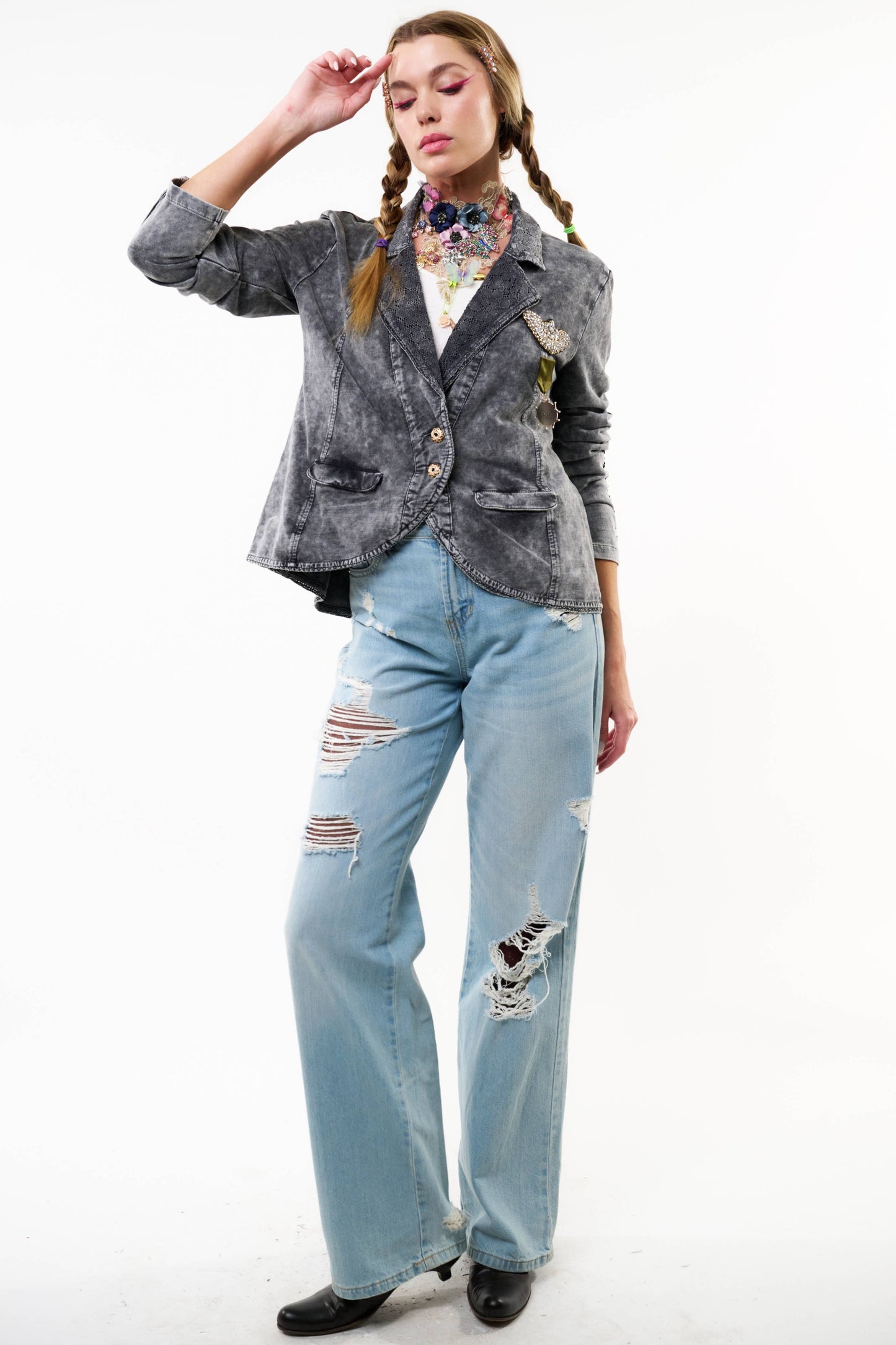Colonel French Terry Knitted Jacket - Blazer : Charcoal / M