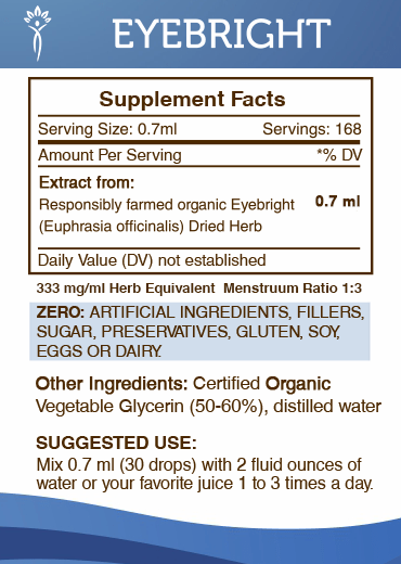 Eyebright Tincture: 2 FL OZ / Alcohol-FREE