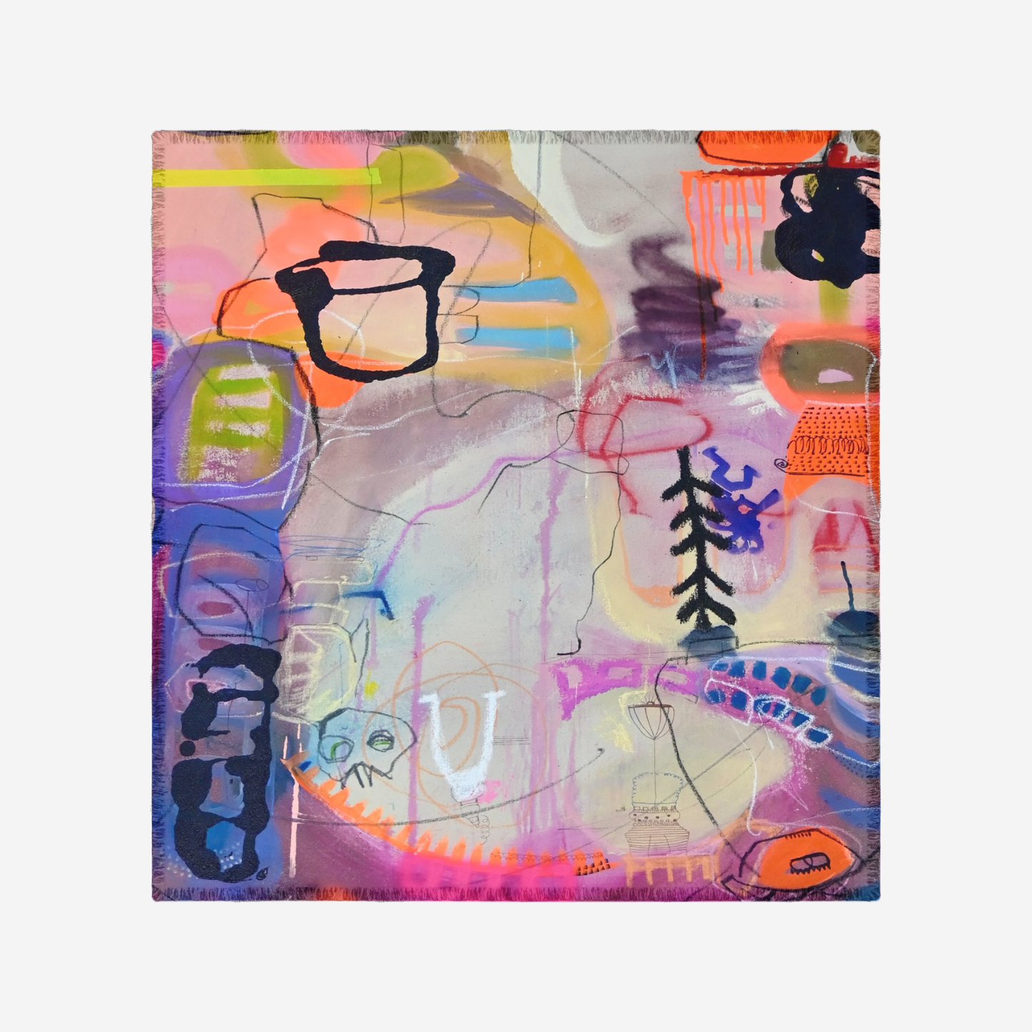 Silk-Modal Large Square Scarf - Notebook
