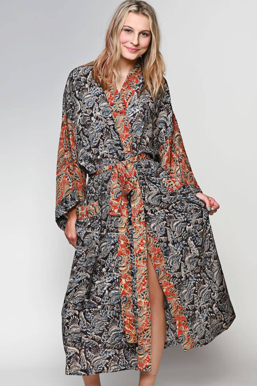 Kalamkari Kimono Robes - Sevya Handmade