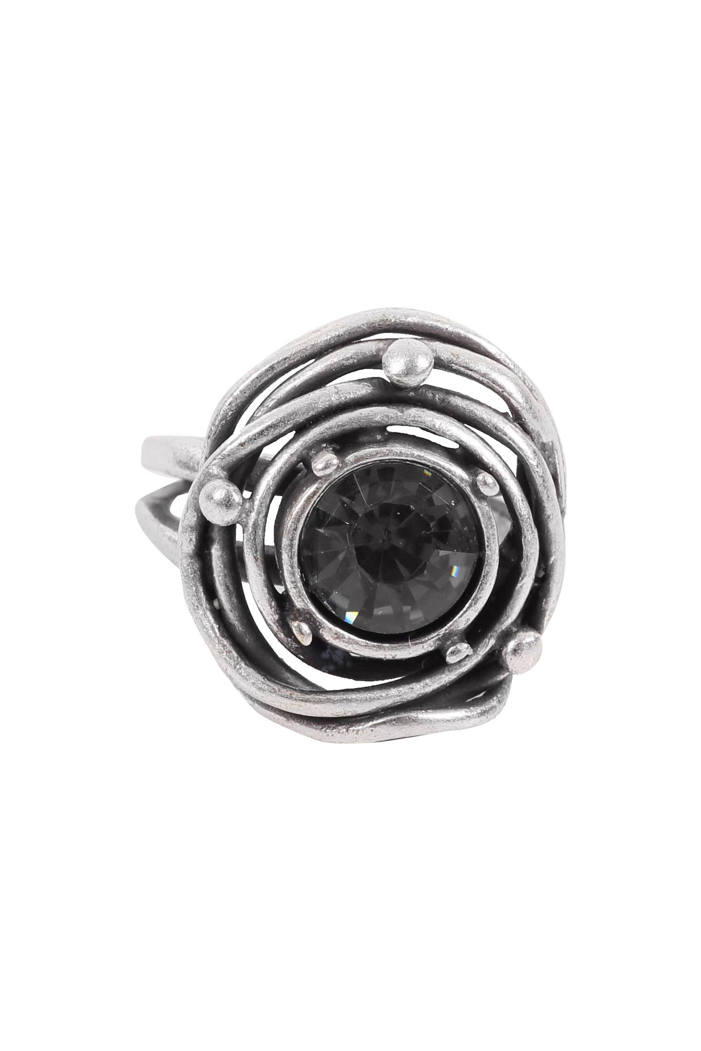 Handmade Crystal Brass Ring - 6839