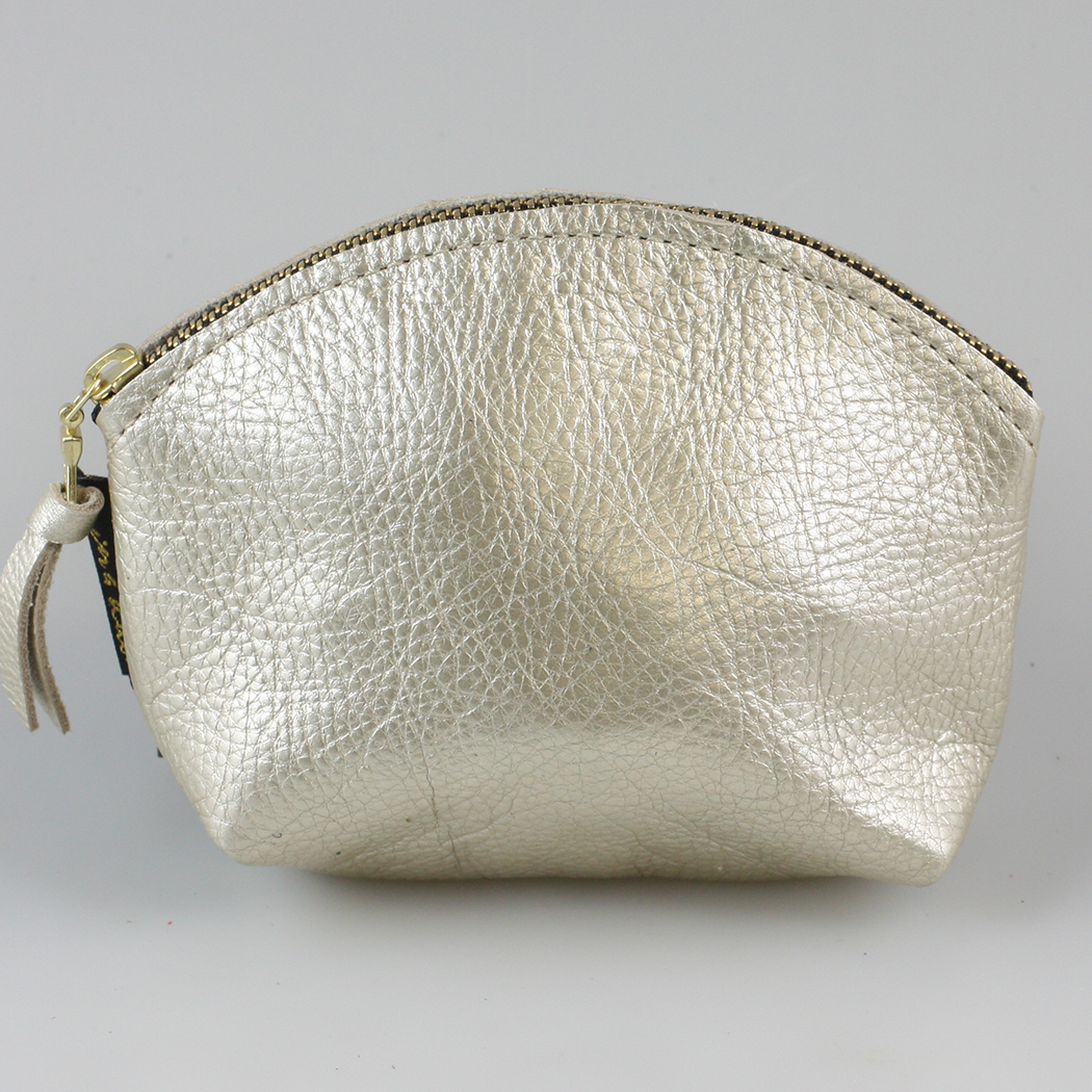 The Metallic Simon Makeup Clutch: Gunmetal