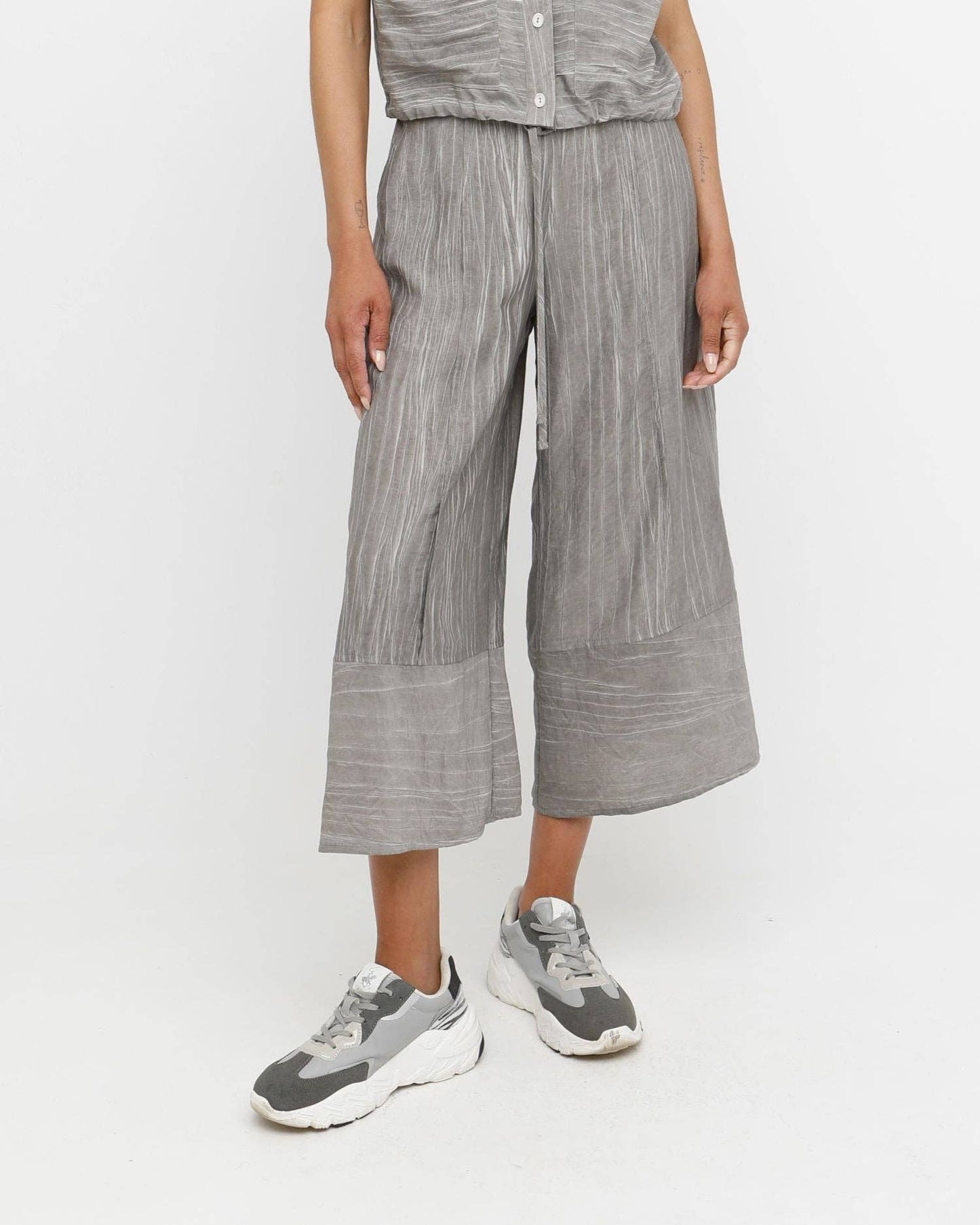 Ozai N Ku Mene Wide Crop Pant, Taupe: Taupe / L (US 10-12)
