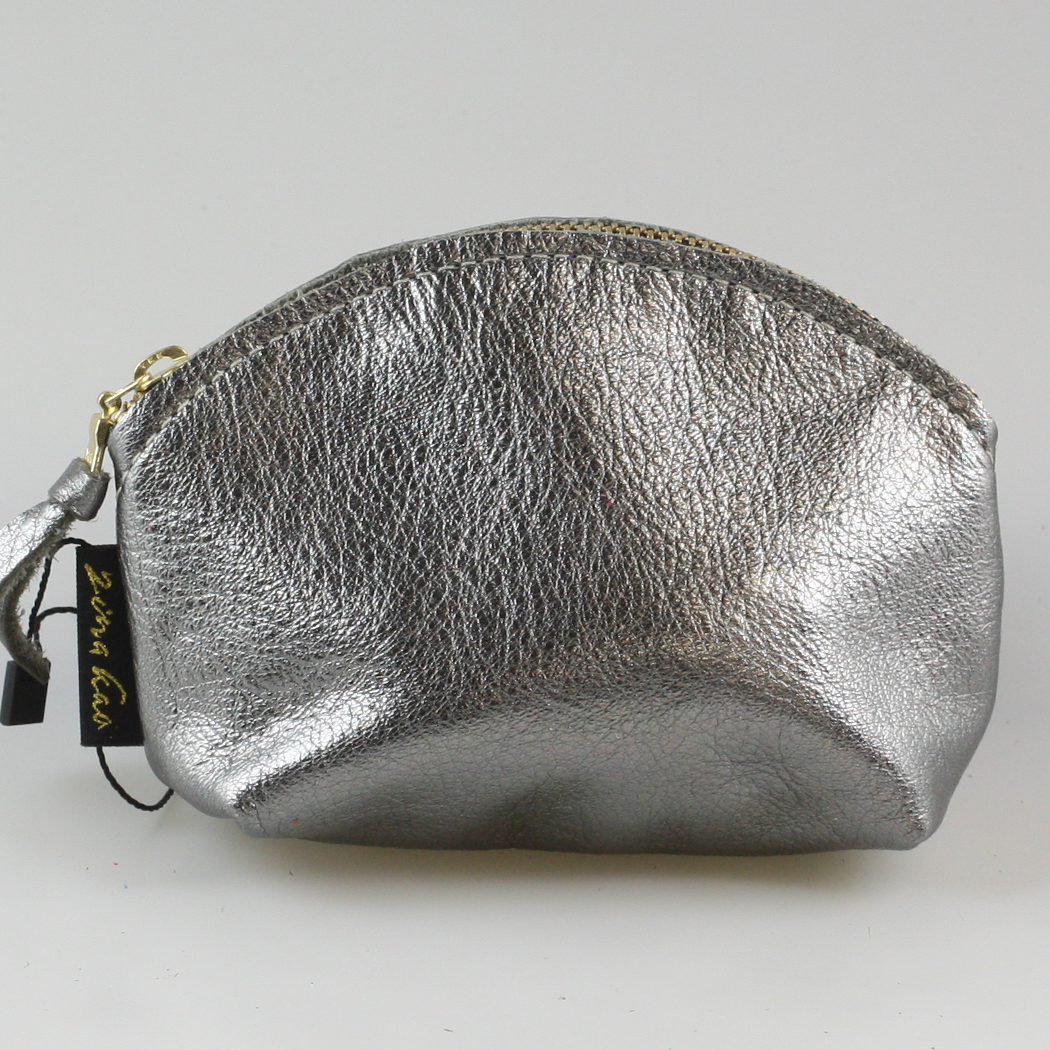The Metallic Simon Makeup Clutch: Gunmetal
