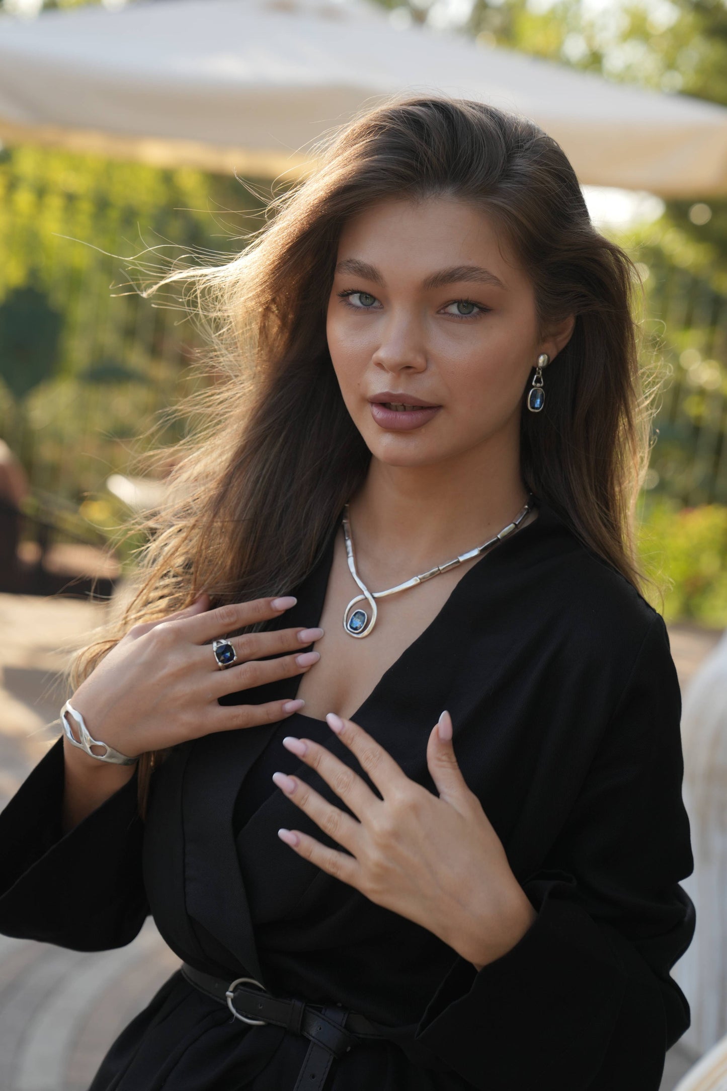 Handmade Crystal Brass Ring - 6842