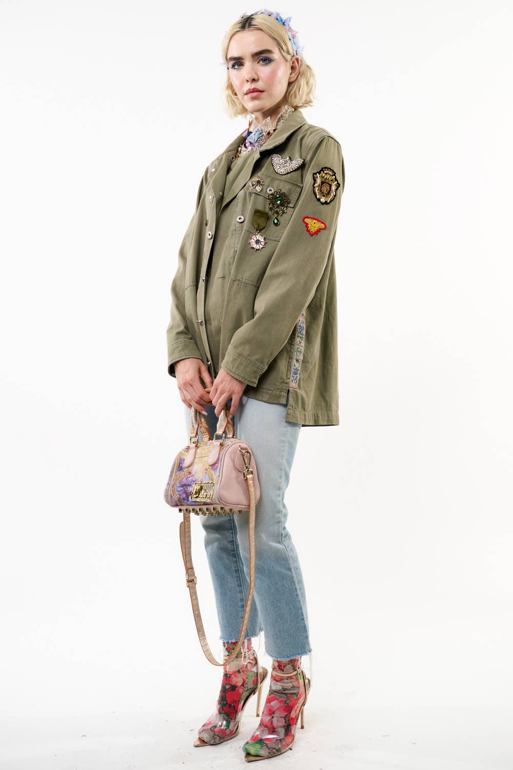 Aria Twill Jacket - Pins Included: Army / S