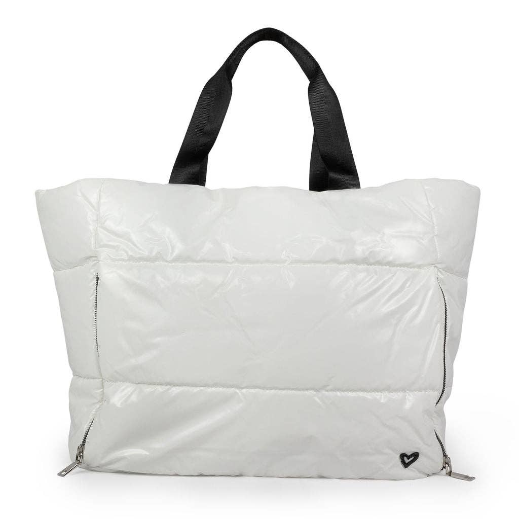 Panorama Puffer Large Tote - White