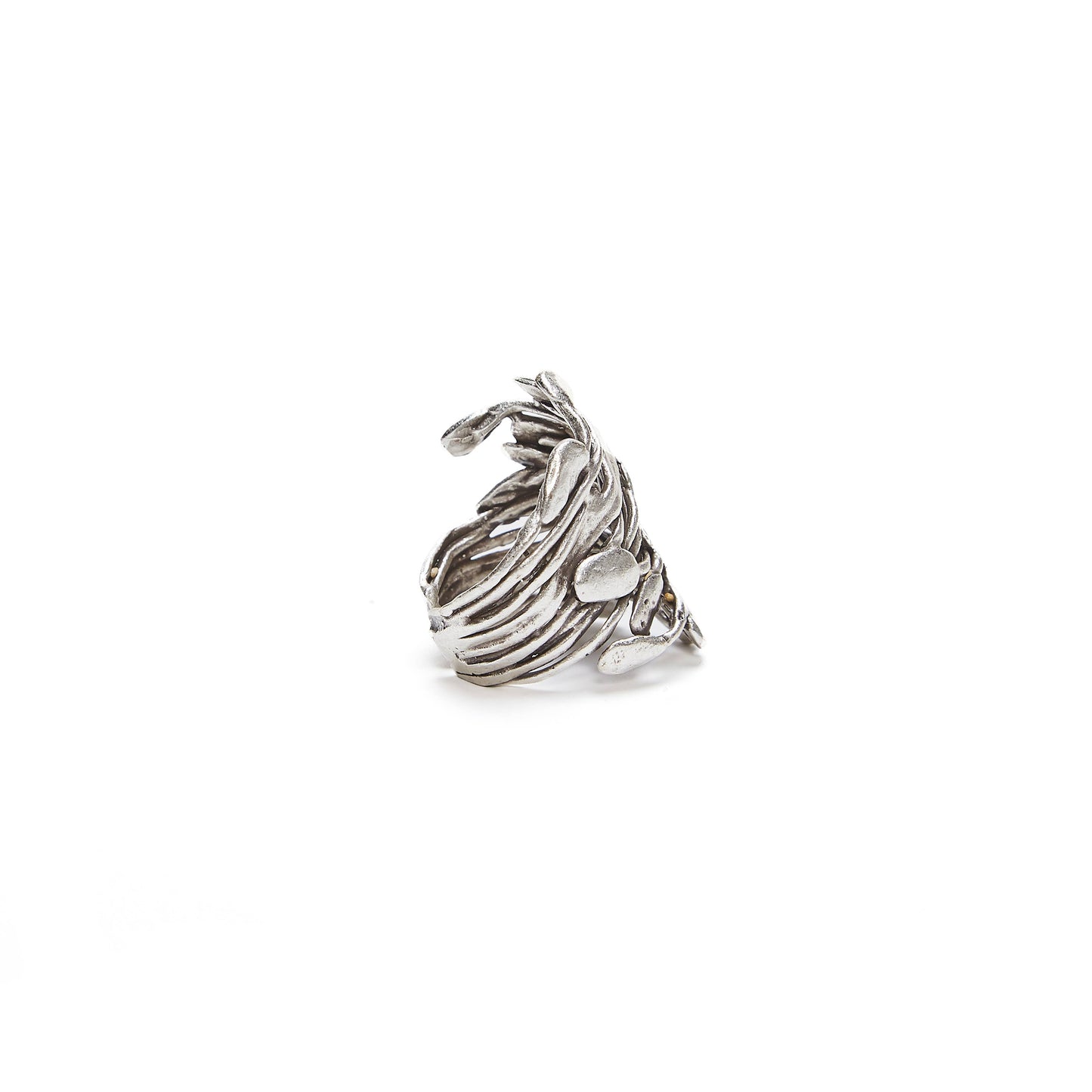 Handmade Brass Ring In Silver Plated - 6860