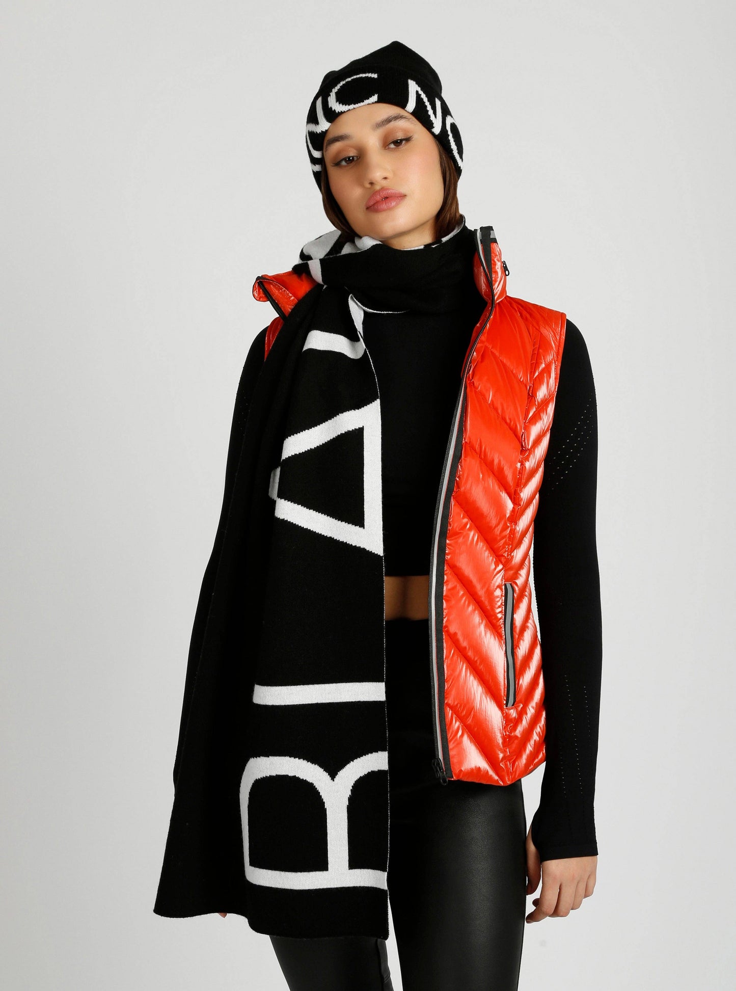 Jacquard Knit Scarf - Blanc Noir