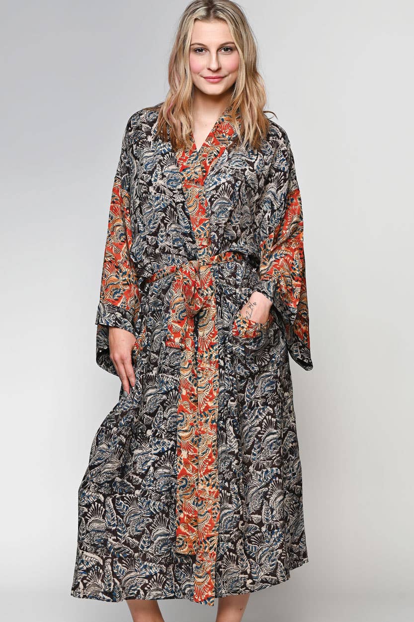 Kalamkari Kimono Robes - Sevya Handmade