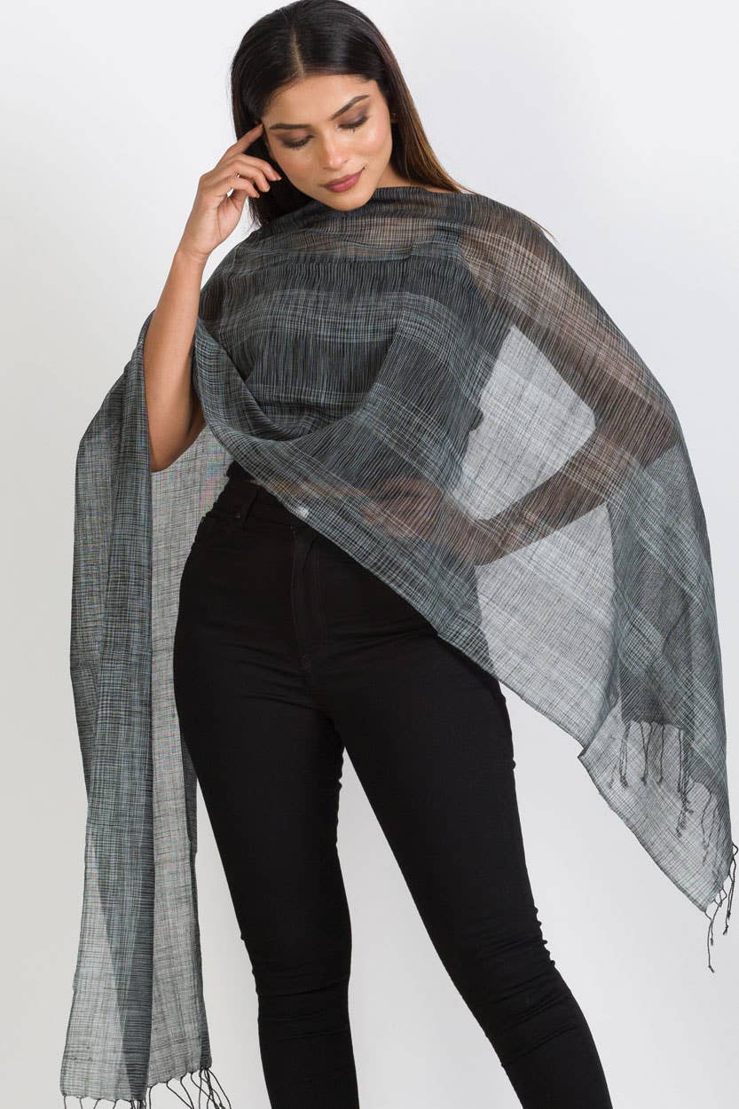 Ikat Handloom Wool Scarf - Sevya Handmade