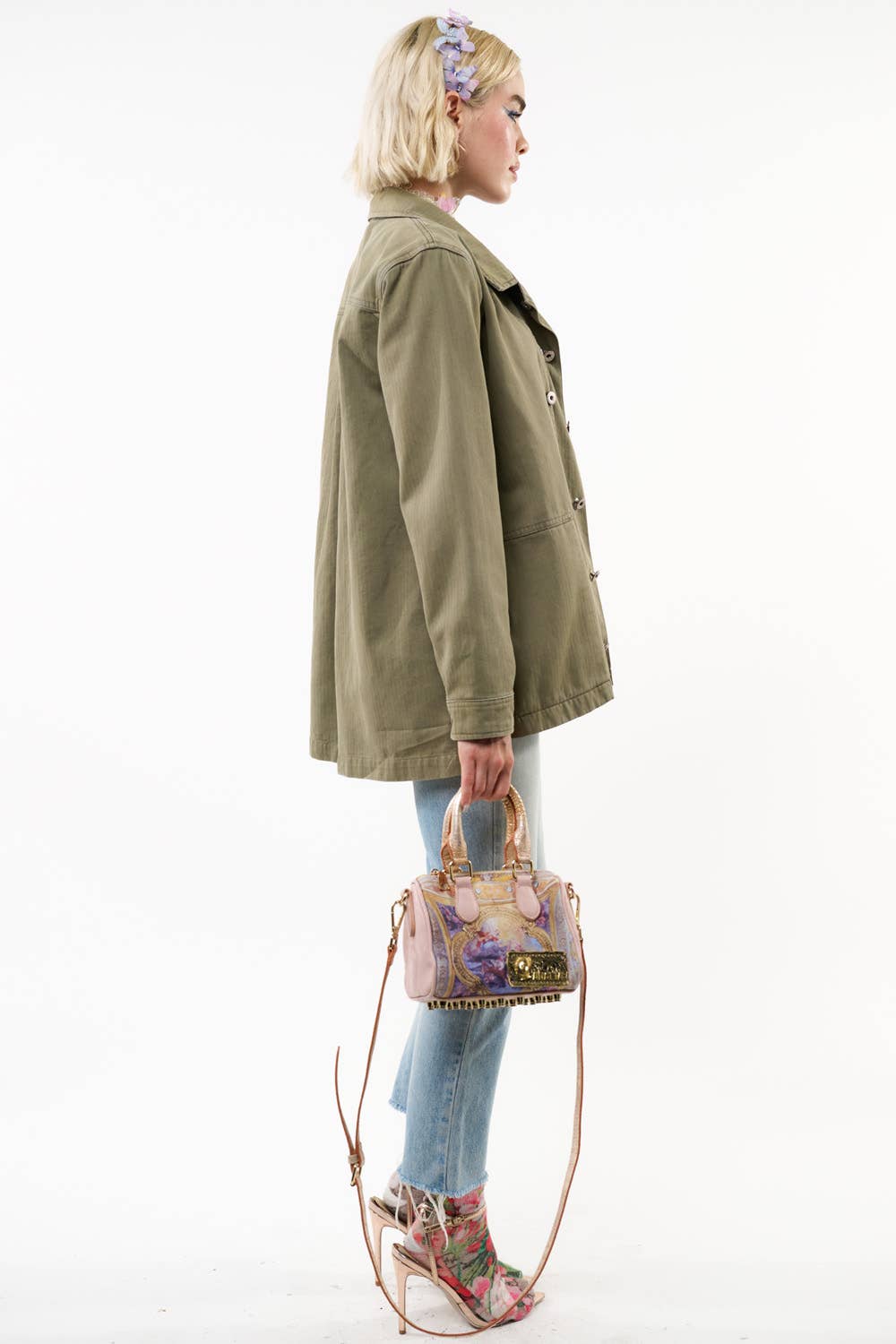 Aria Twill Jacket - Pins Included: Army / S