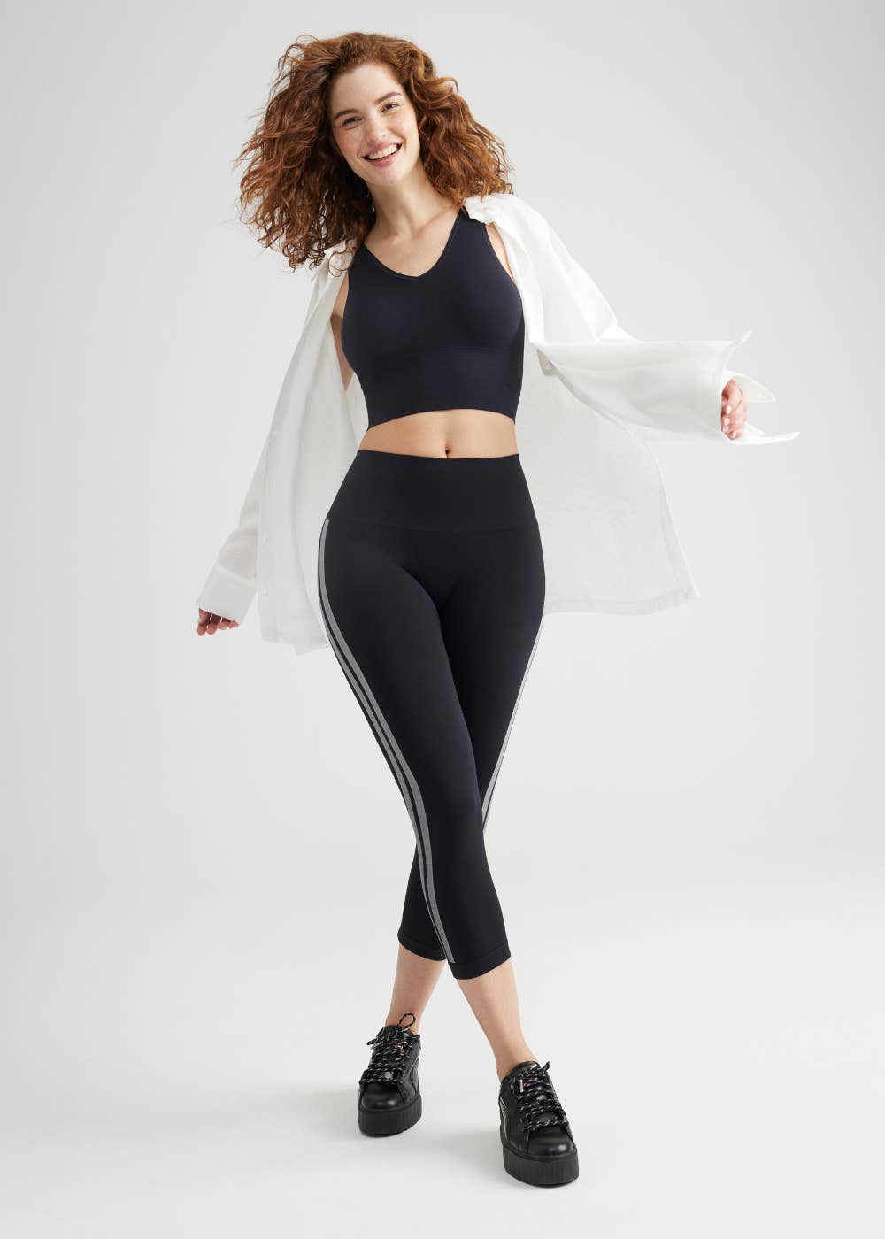 Morgan Seamless Cropped Capri Shaping Legging: Asphalt - Yummie
