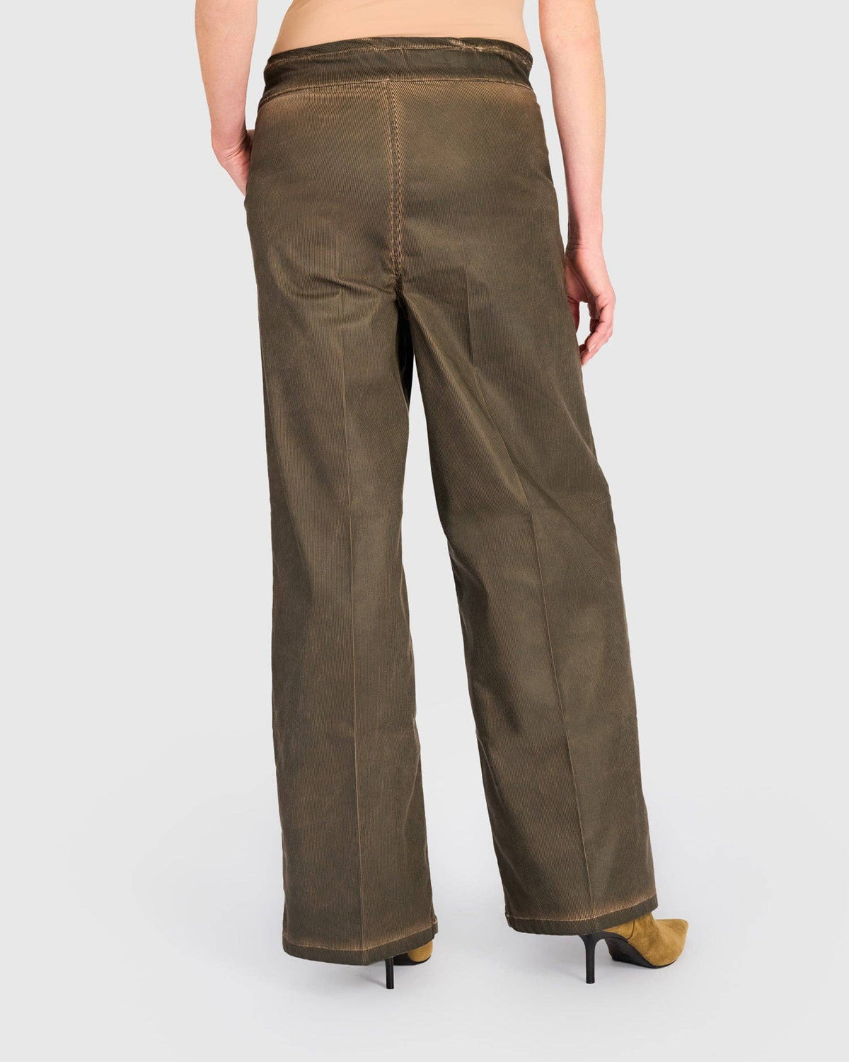 Pinstripe Wide Leg Stretch Jeans, Hickory: Brown / 3 (US 10-12)