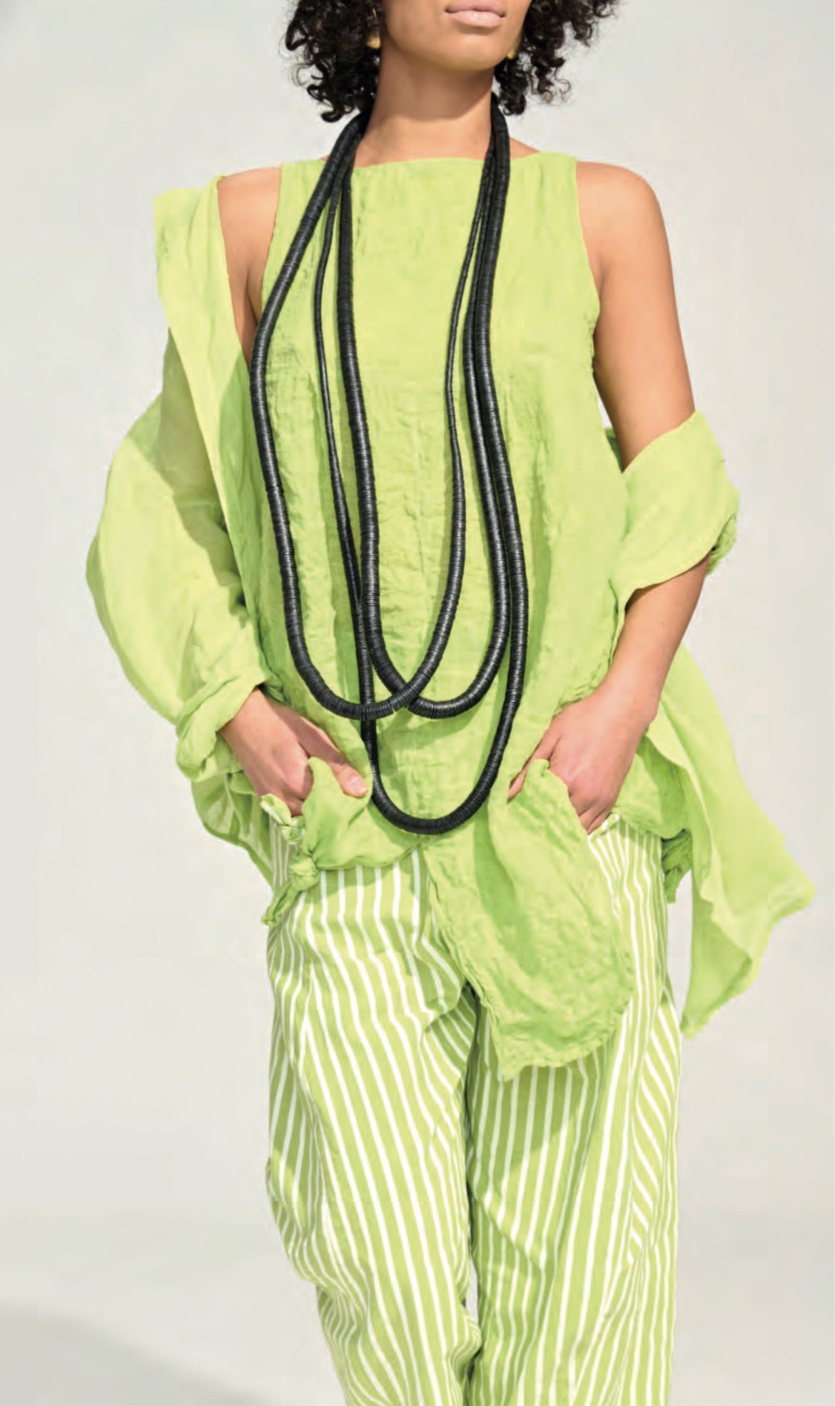 Pant in Lime Overdye 3845B657OX - Banana Blue